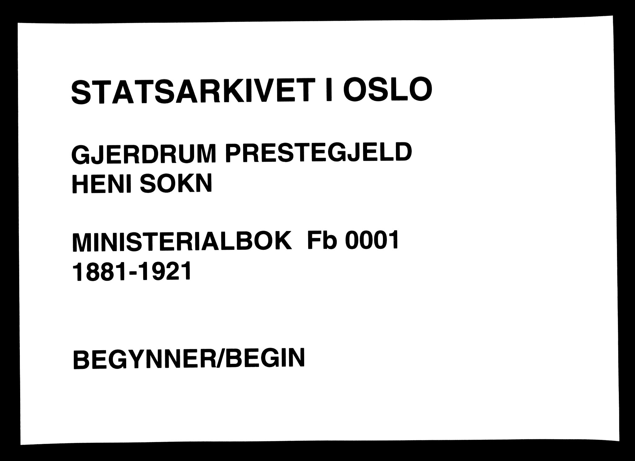 Gjerdrum prestekontor Kirkebøker, AV/SAO-A-10412b/F/Fb/L0001: Parish register (official) no. II 1, 1881-1921