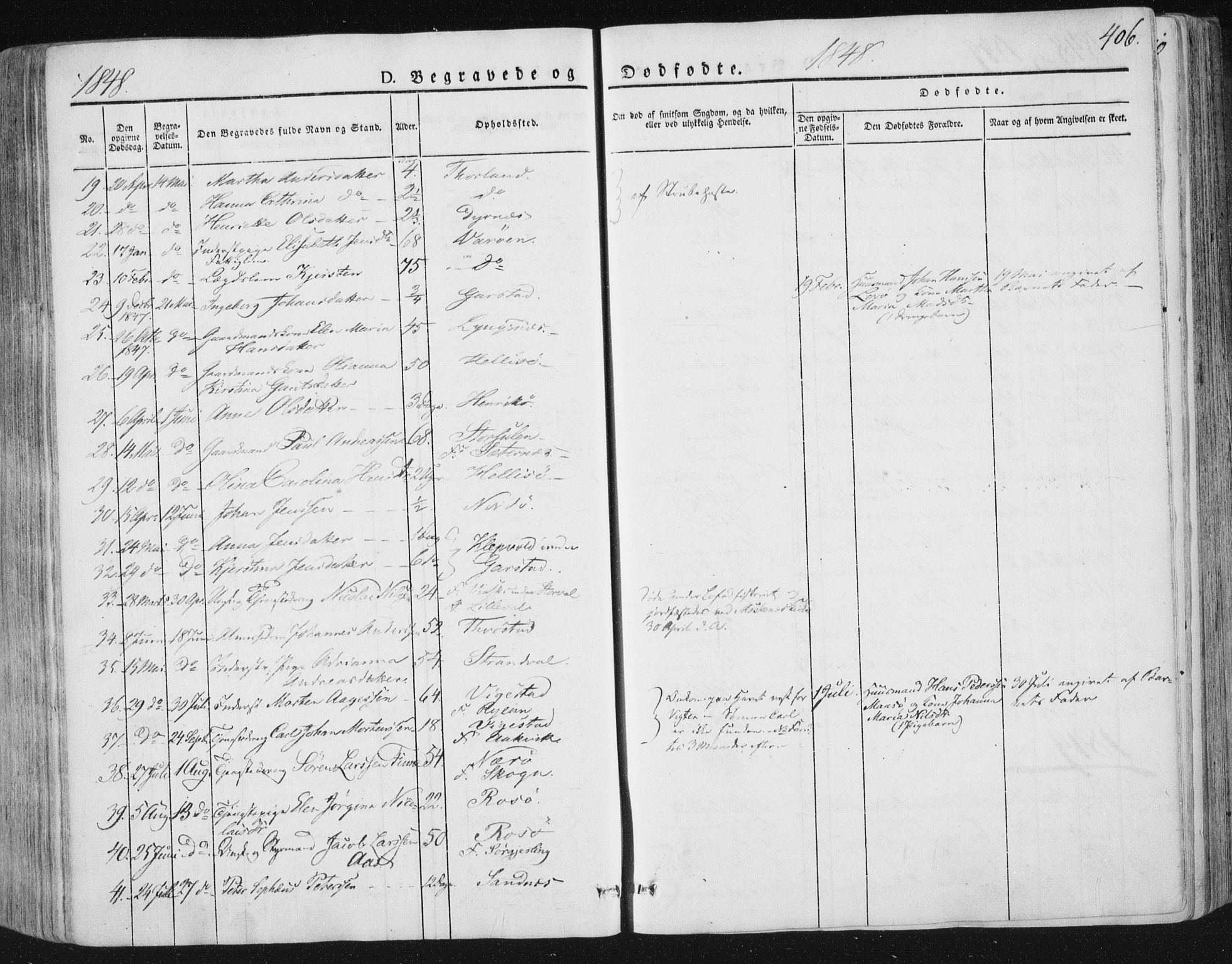 Ministerialprotokoller, klokkerbøker og fødselsregistre - Nord-Trøndelag, SAT/A-1458/784/L0669: Parish register (official) no. 784A04, 1829-1859, p. 406