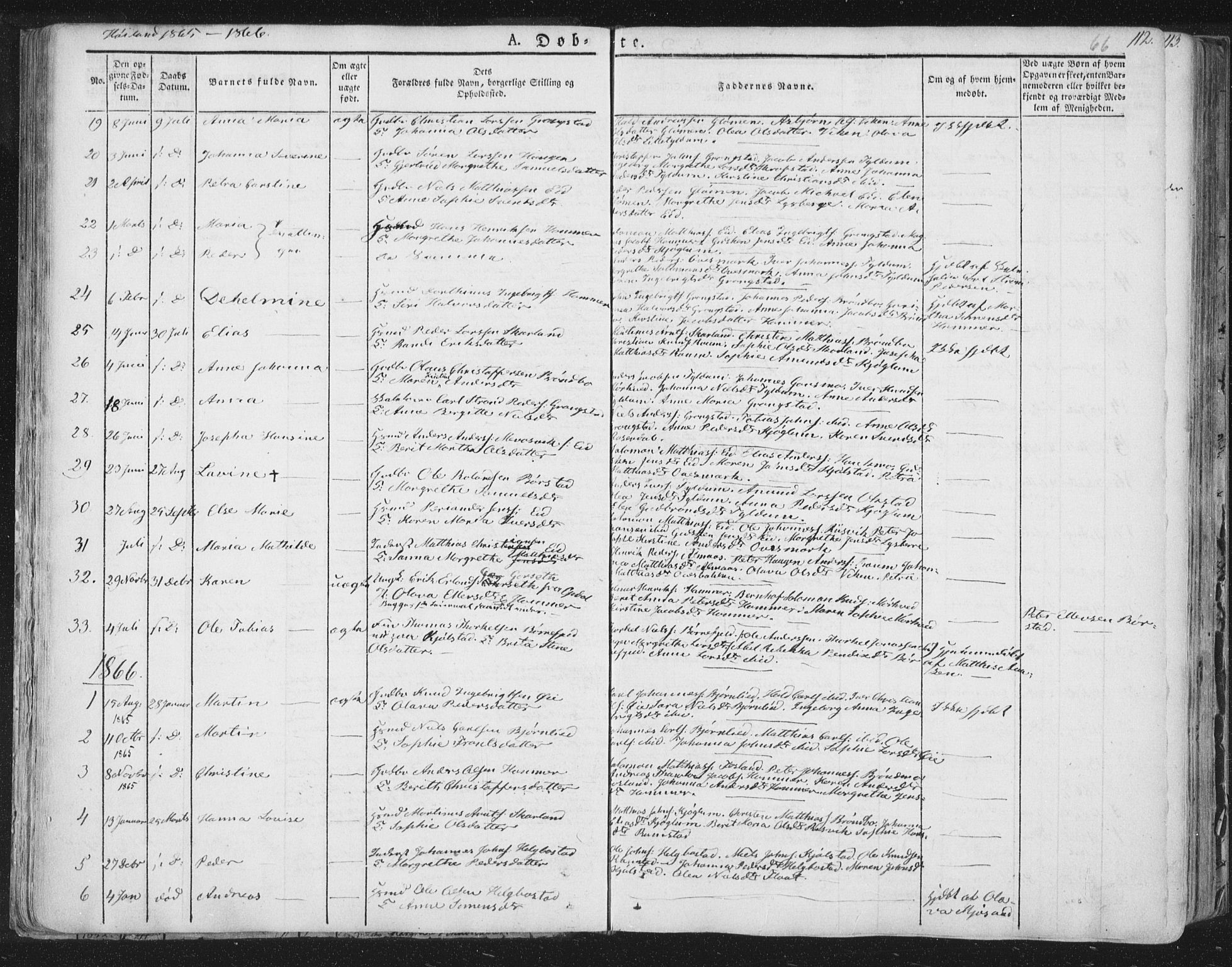 Ministerialprotokoller, klokkerbøker og fødselsregistre - Nord-Trøndelag, SAT/A-1458/758/L0513: Parish register (official) no. 758A02 /2, 1839-1868, p. 66