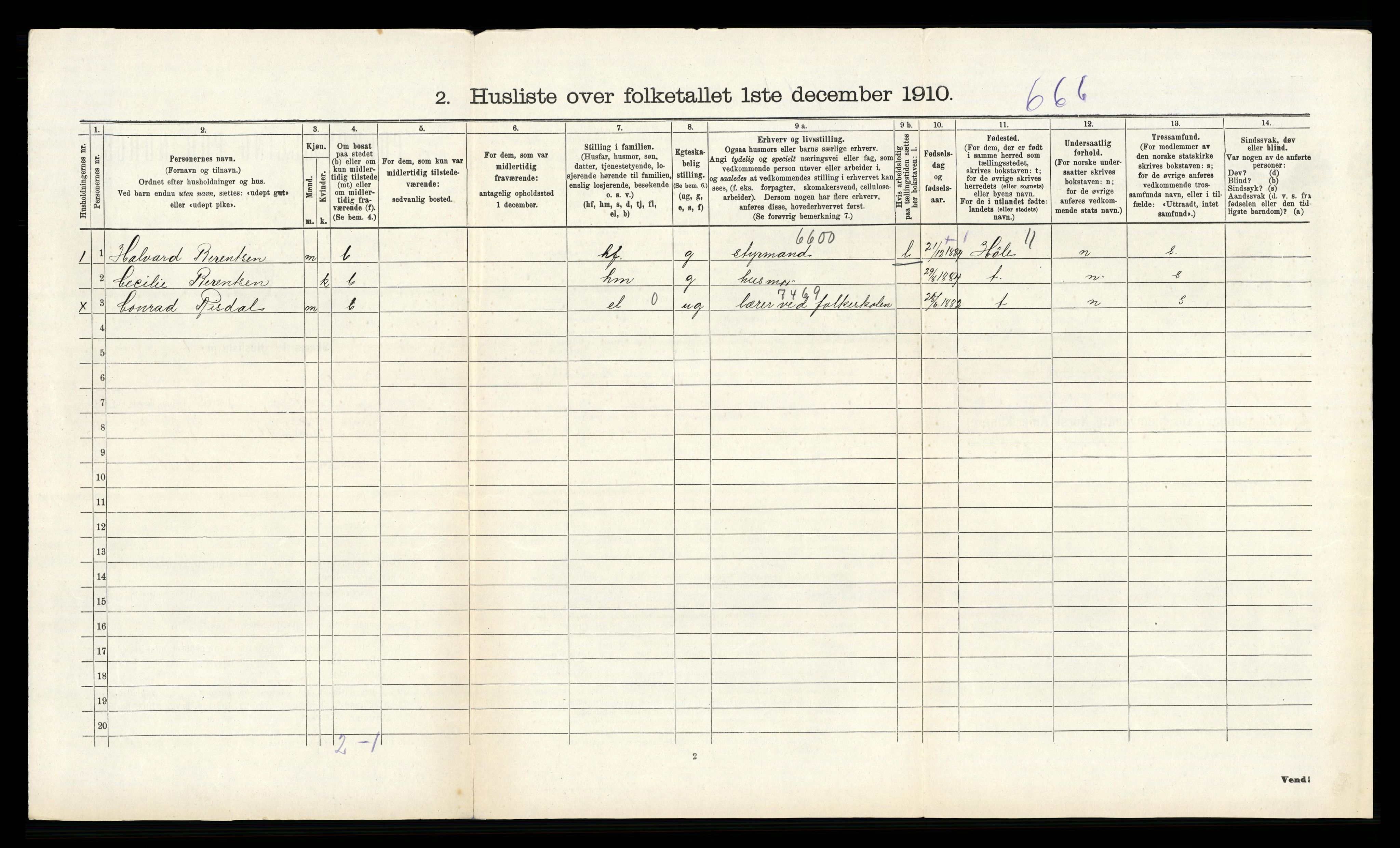 RA, 1910 census for Strand, 1910, p. 508