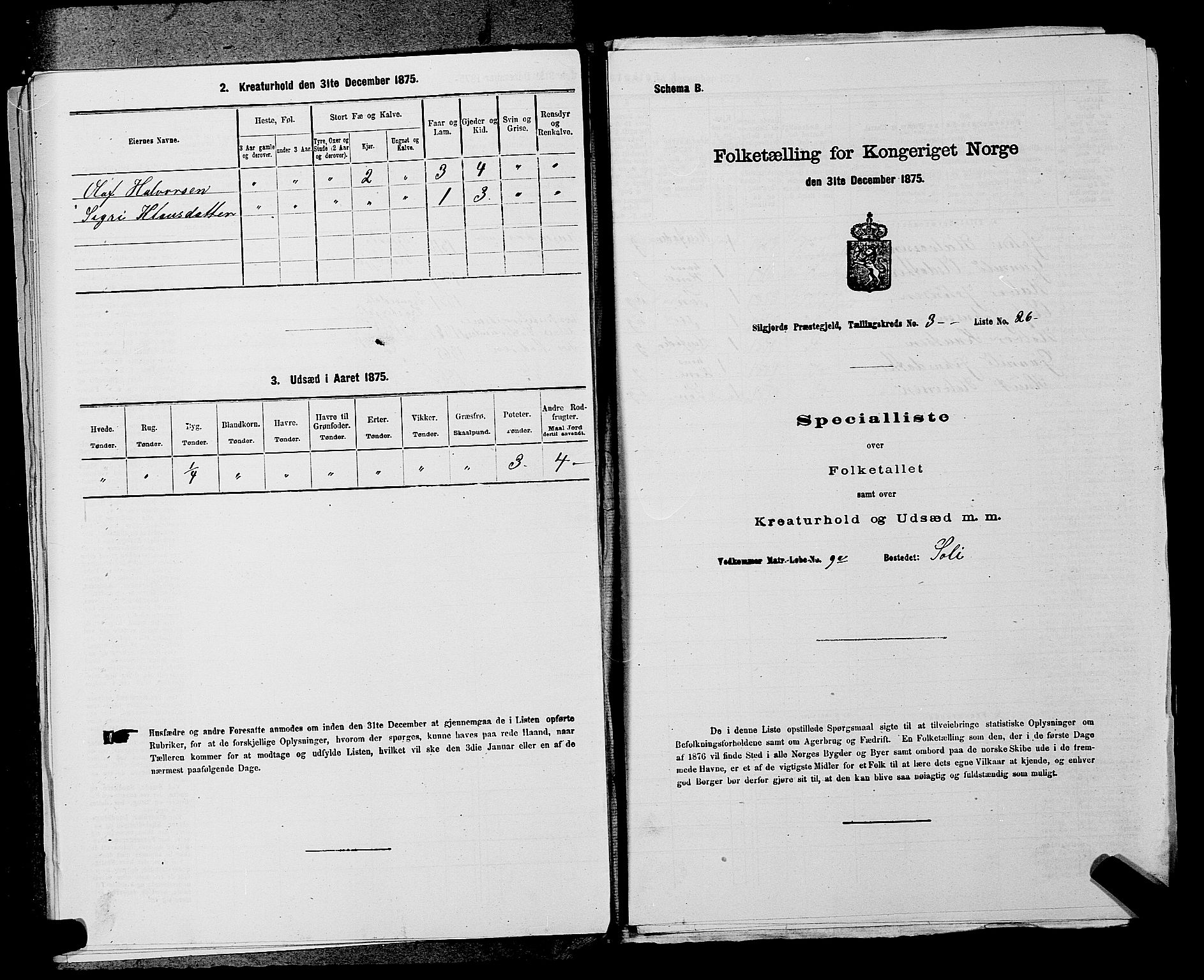 SAKO, 1875 census for 0828P Seljord, 1875, p. 376