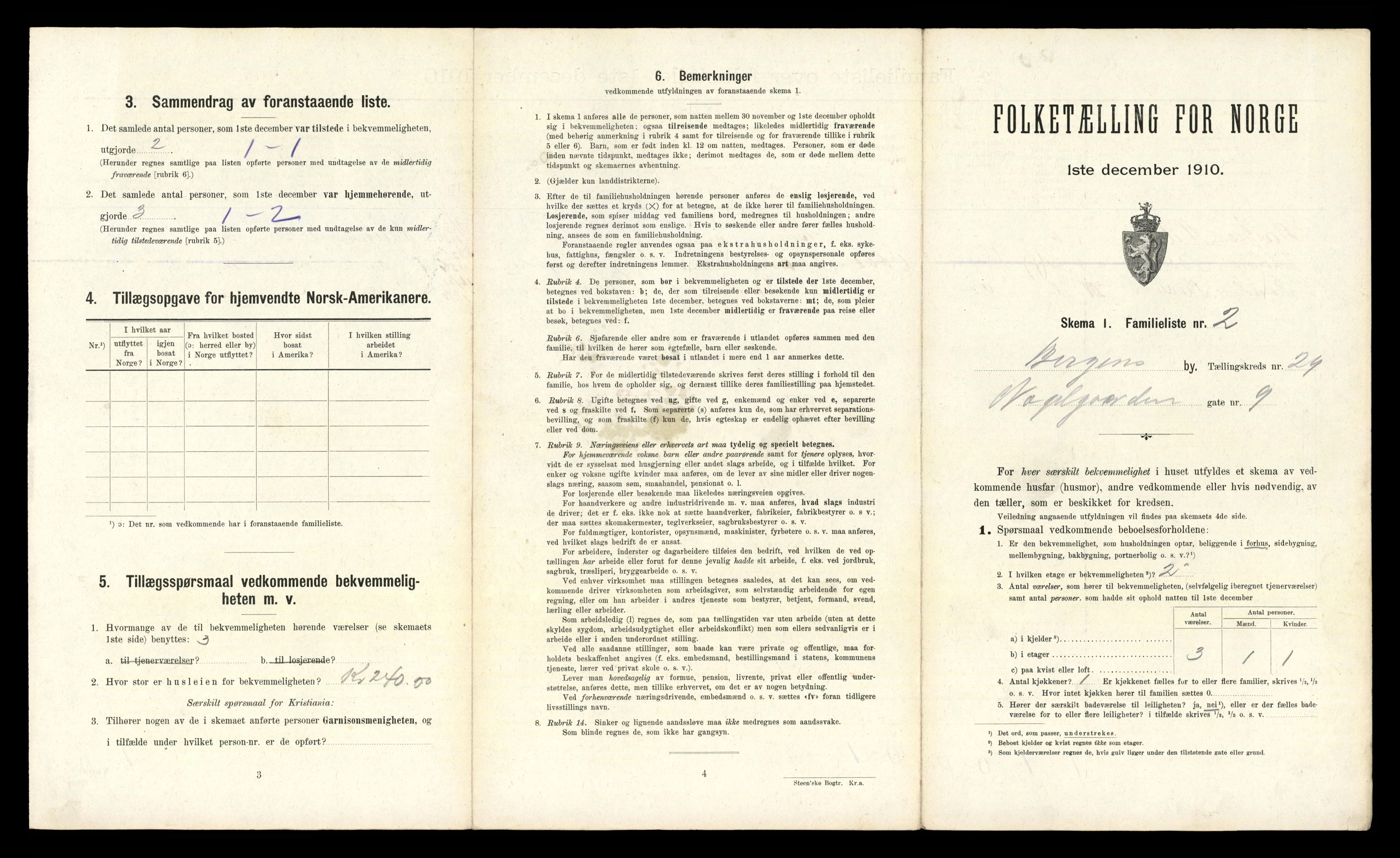 RA, 1910 census for Bergen, 1910, p. 9833