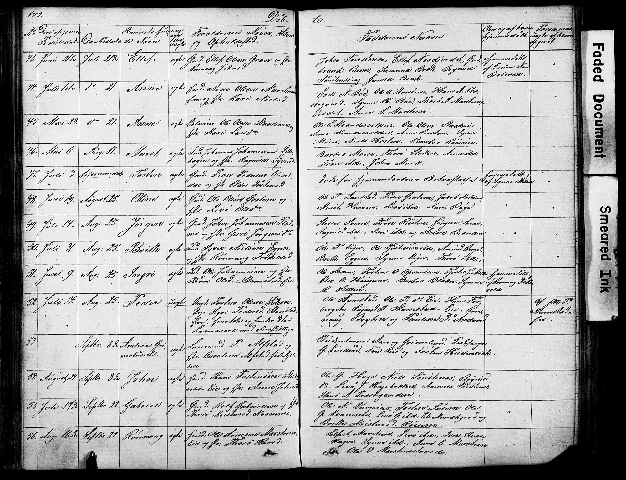 Lom prestekontor, AV/SAH-PREST-070/L/L0012: Parish register (copy) no. 12, 1845-1873, p. 172-173