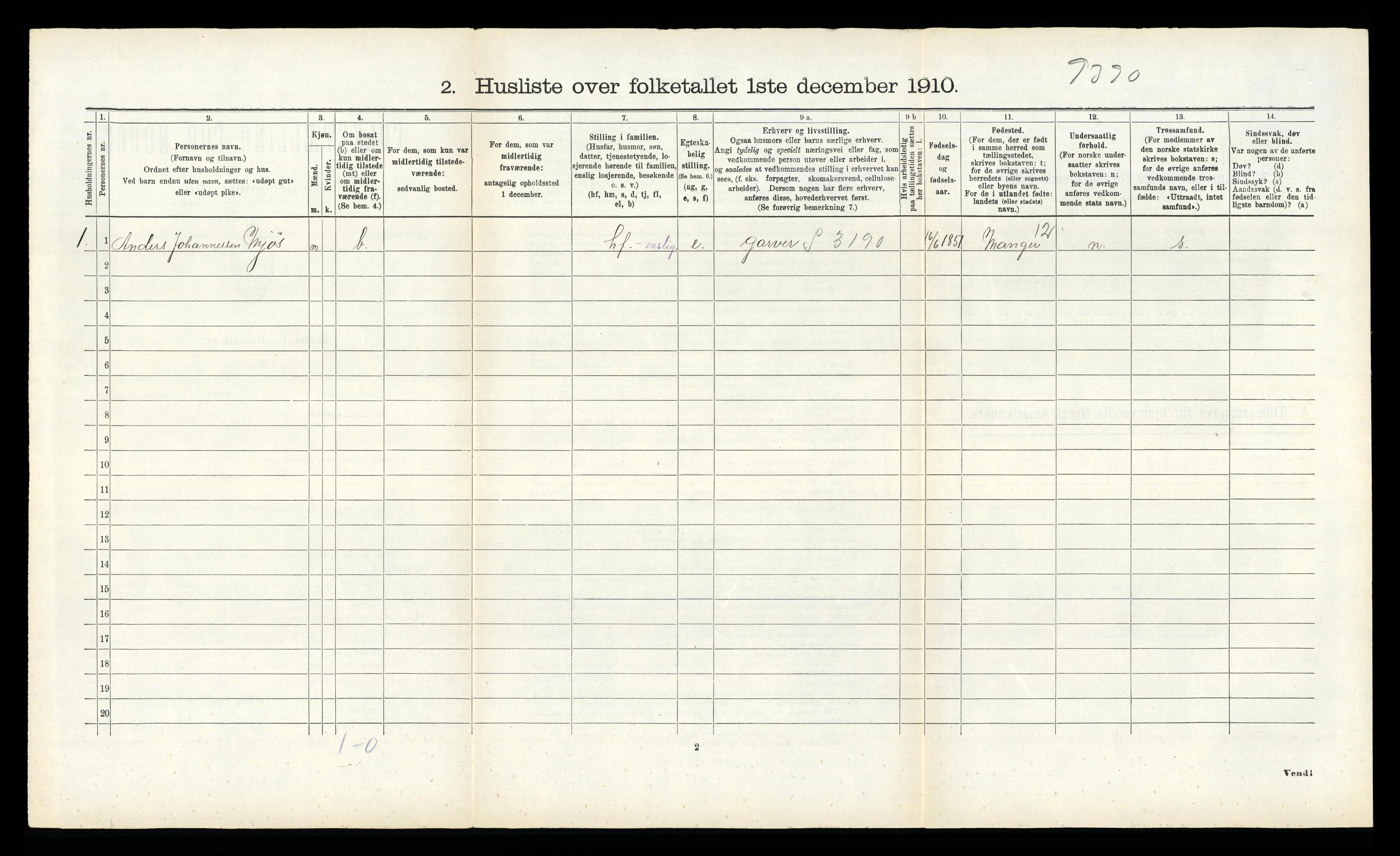 RA, 1910 census for Lærdal, 1910, p. 351