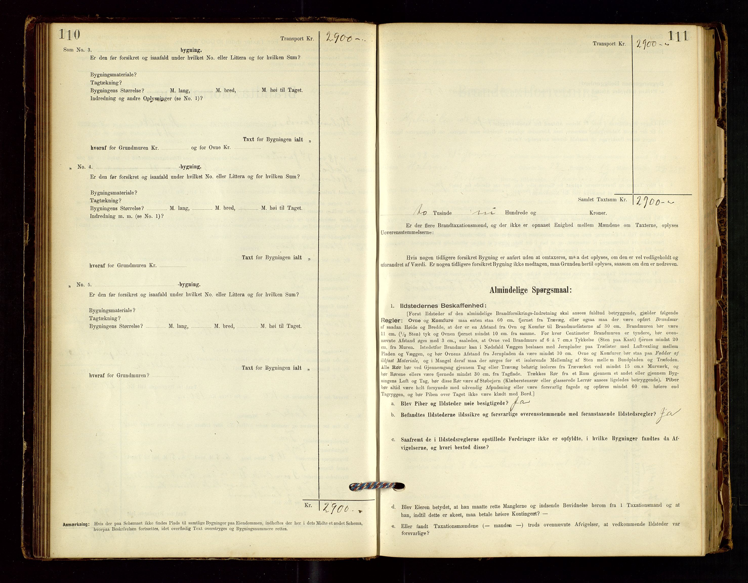 Hjelmeland lensmannskontor, AV/SAST-A-100439/Gob/L0001: "Brandtaxationsprotokol", 1895-1932, p. 110-111