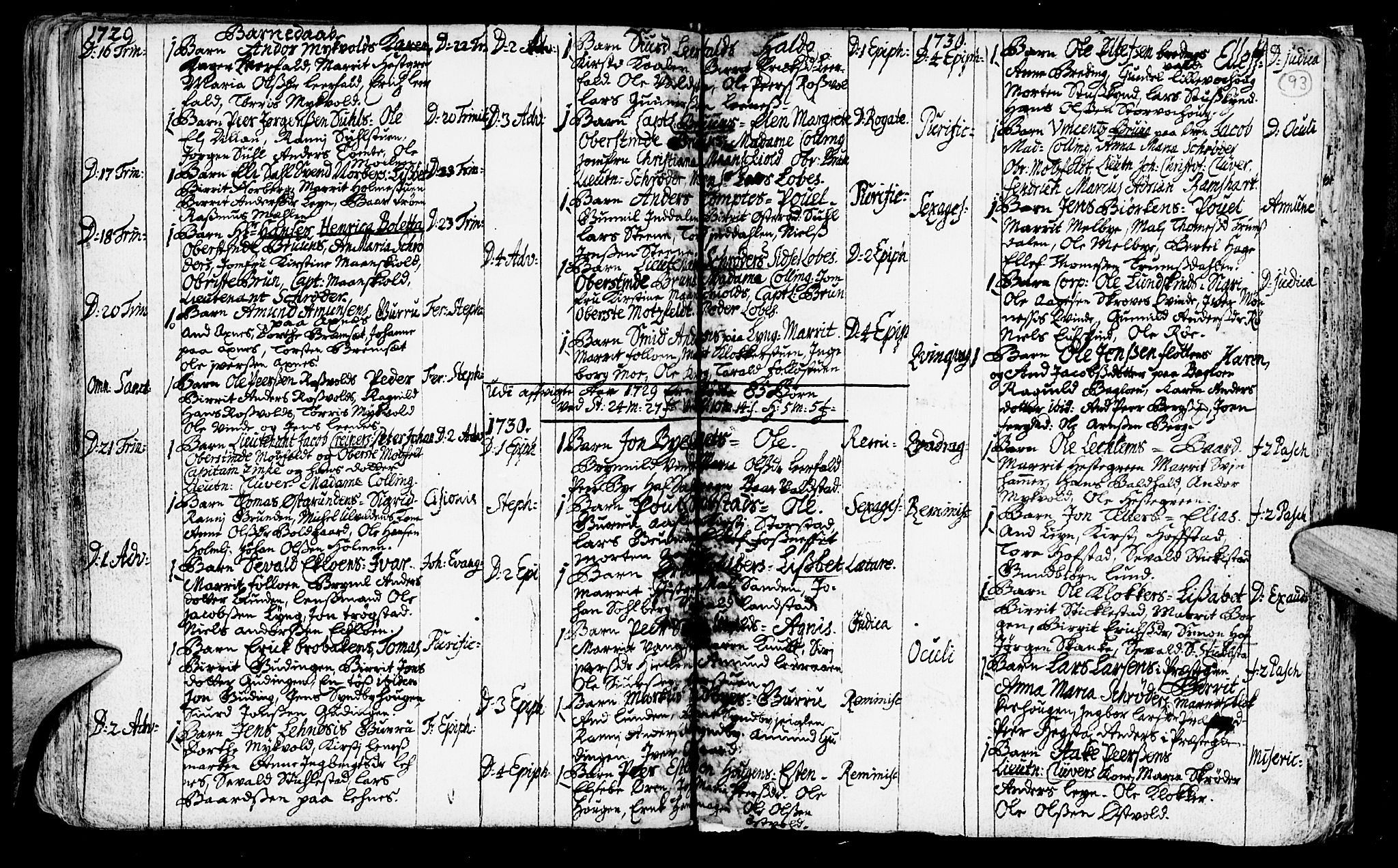 Ministerialprotokoller, klokkerbøker og fødselsregistre - Nord-Trøndelag, SAT/A-1458/723/L0230: Parish register (official) no. 723A01, 1705-1747, p. 93