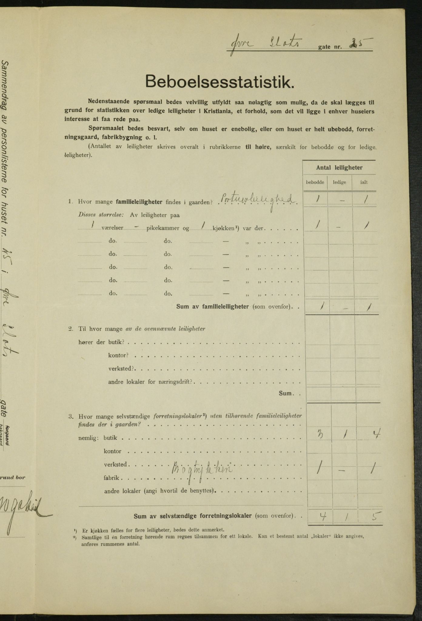 OBA, Municipal Census 1915 for Kristiania, 1915, p. 130594