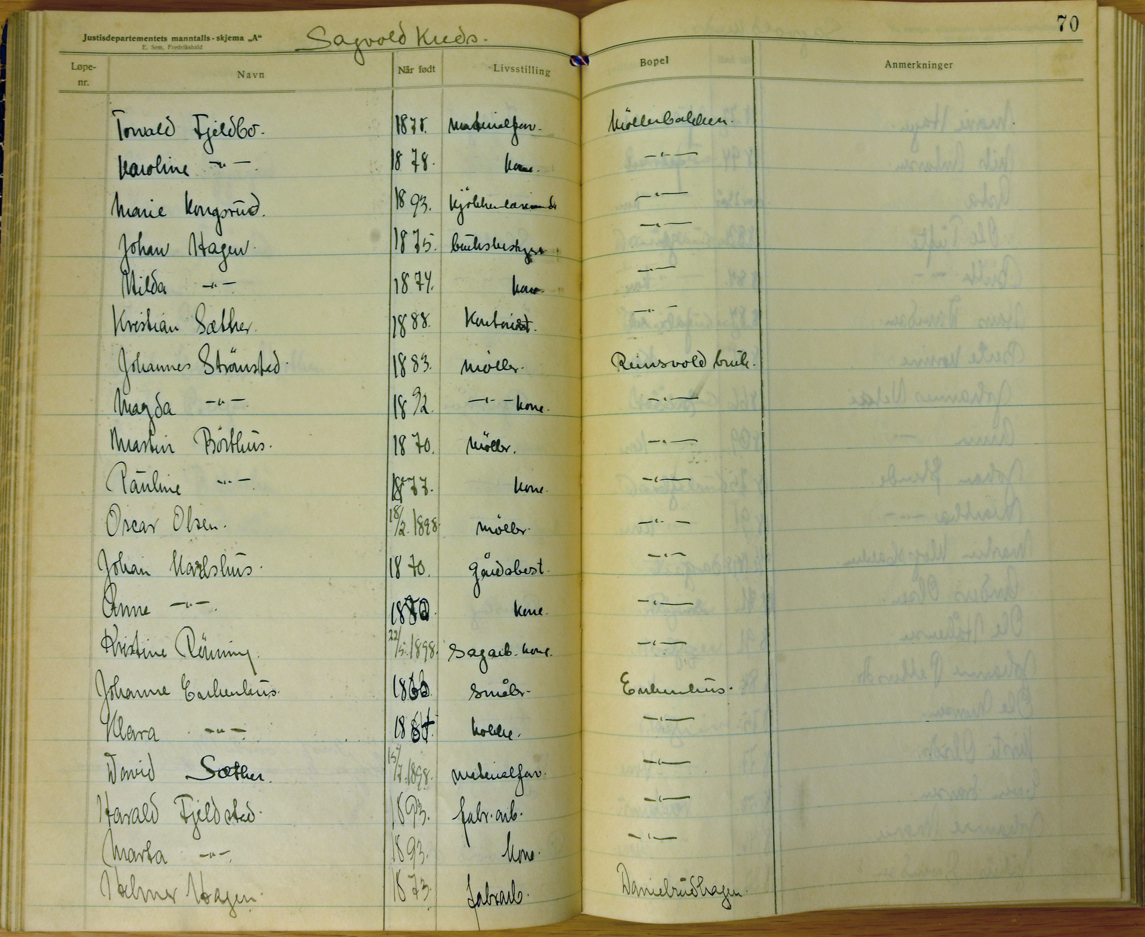 Vestre Toten kommunearkiv*, KVT/-/-/-: Manntall over stemmeberettigede innbyggere i Vestre Toten valgsokn, 1921, p. 70