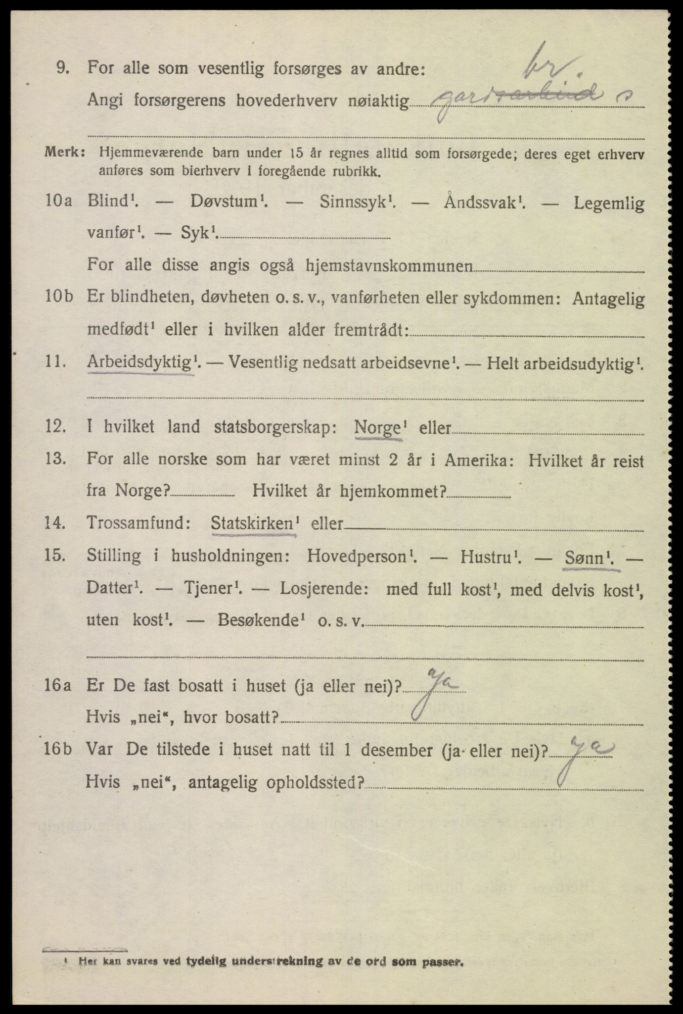 SAK, 1920 census for Gyland, 1920, p. 1435