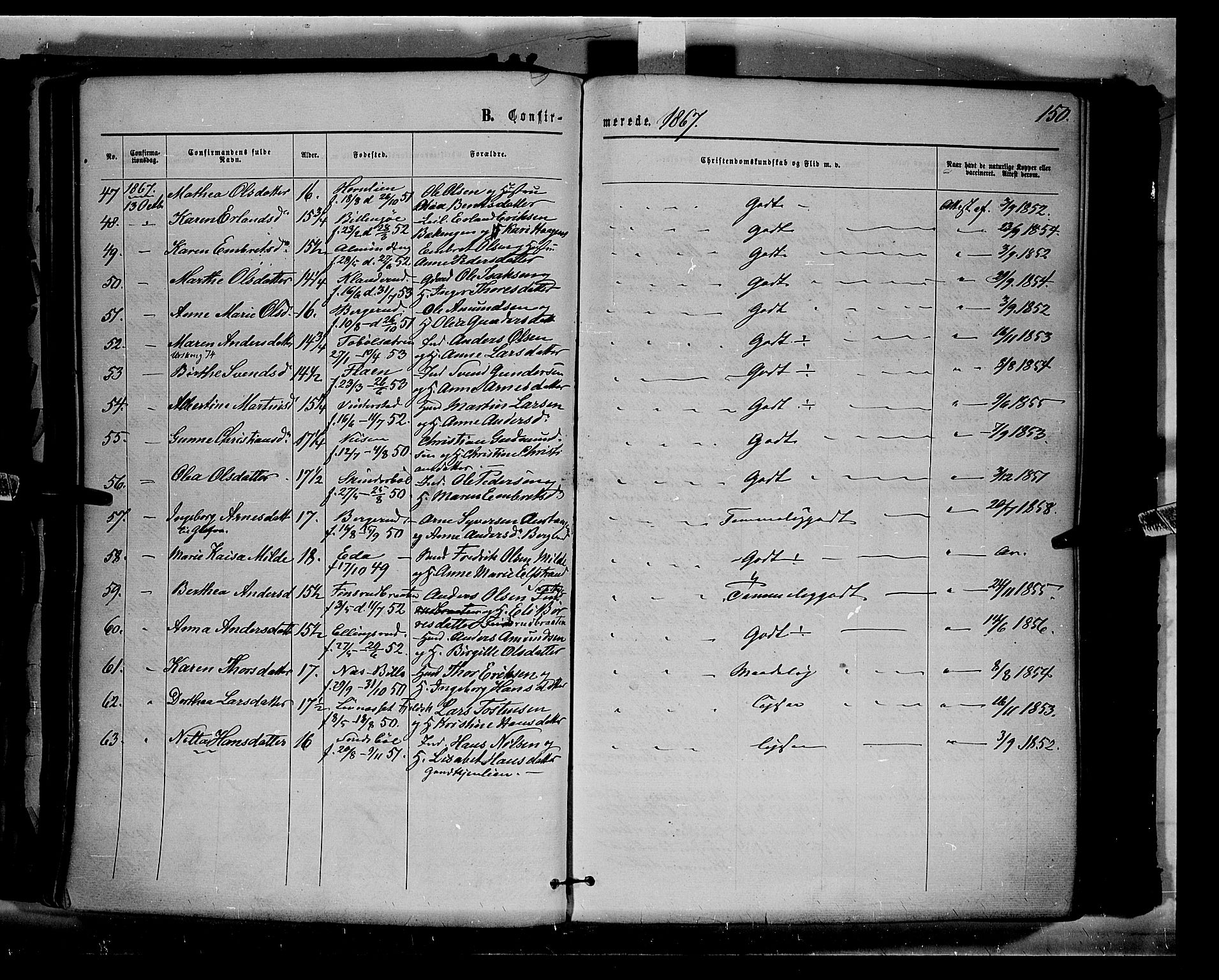 Eidskog prestekontor, AV/SAH-PREST-026/H/Ha/Haa/L0002: Parish register (official) no. 2, 1867-1878, p. 150