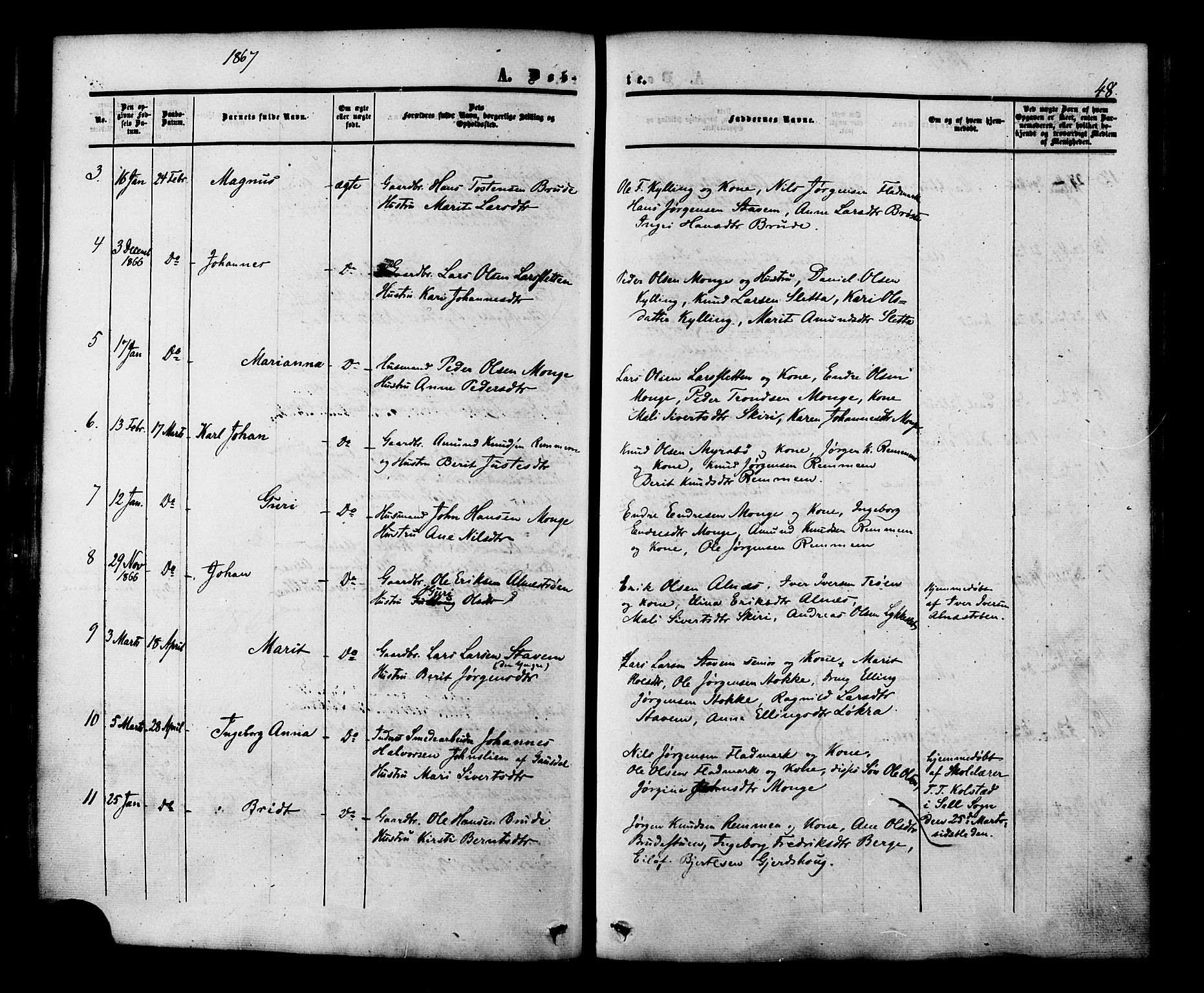 Ministerialprotokoller, klokkerbøker og fødselsregistre - Møre og Romsdal, AV/SAT-A-1454/546/L0594: Parish register (official) no. 546A02, 1854-1882, p. 48