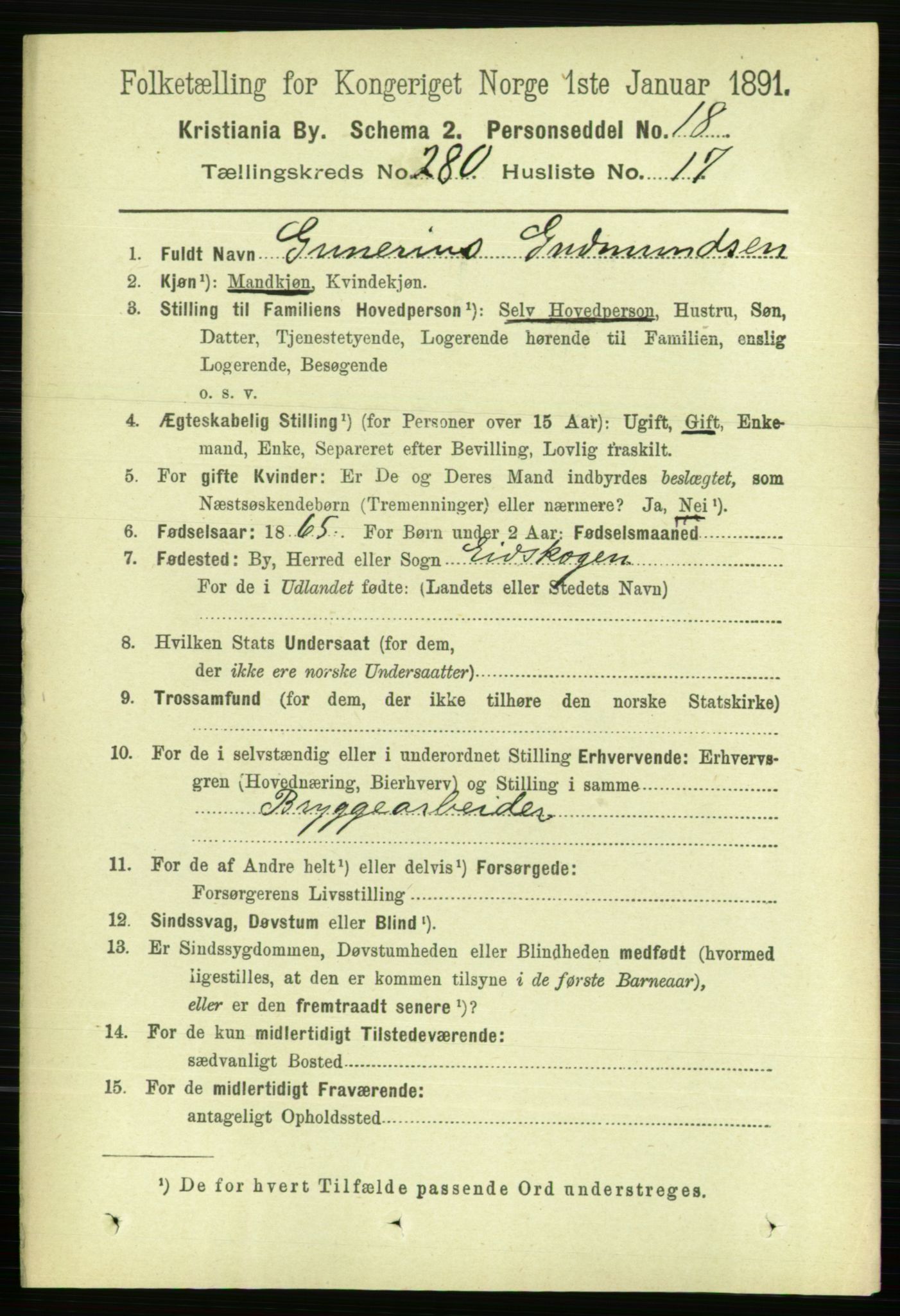 RA, 1891 census for 0301 Kristiania, 1891, p. 170575