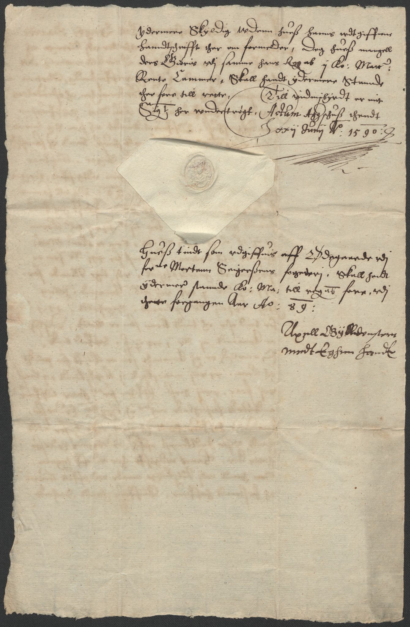 Riksarkivets diplomsamling, AV/RA-EA-5965/F02/L0091: Dokumenter, 1589-1590, p. 62