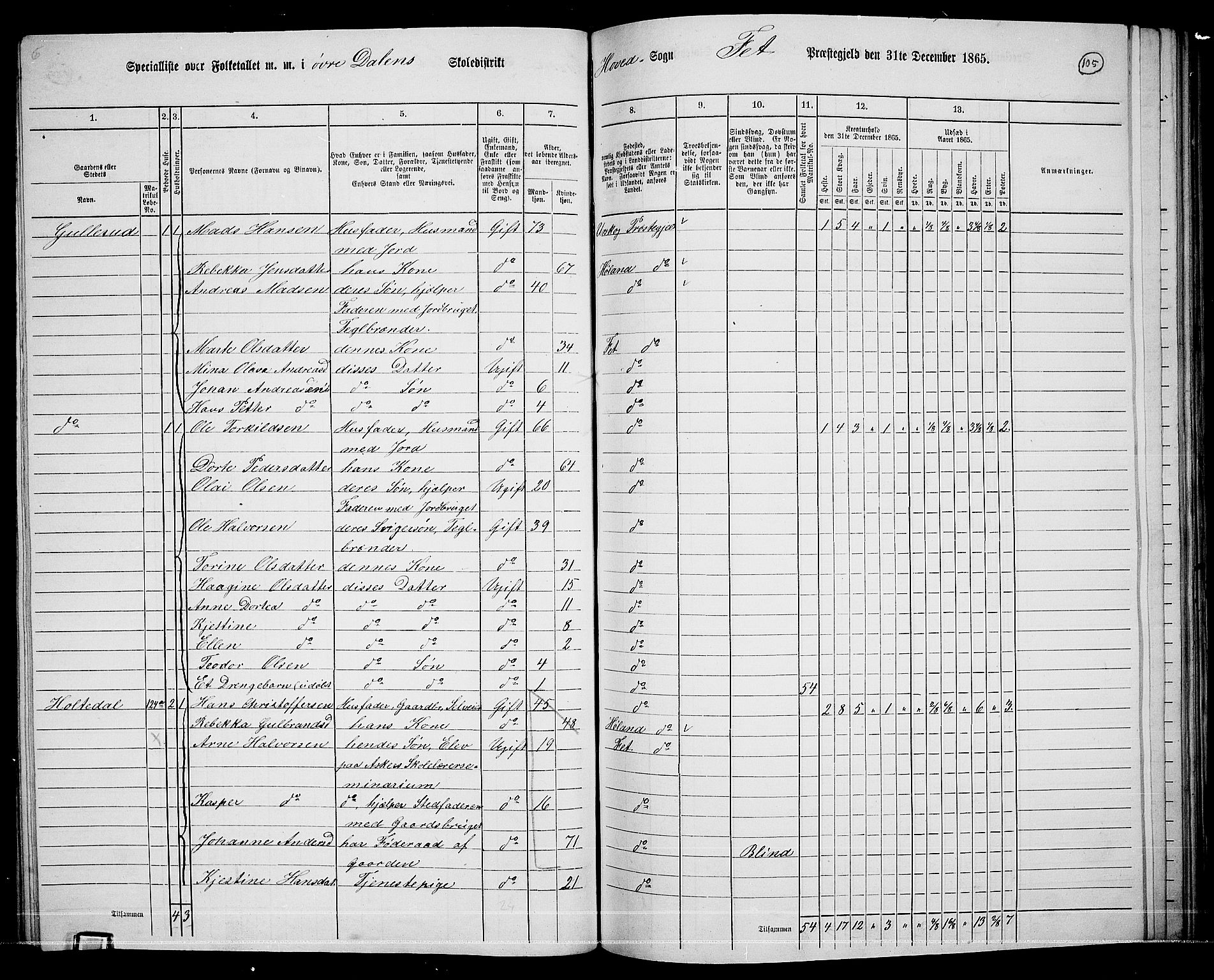 RA, 1865 census for Fet, 1865, p. 99