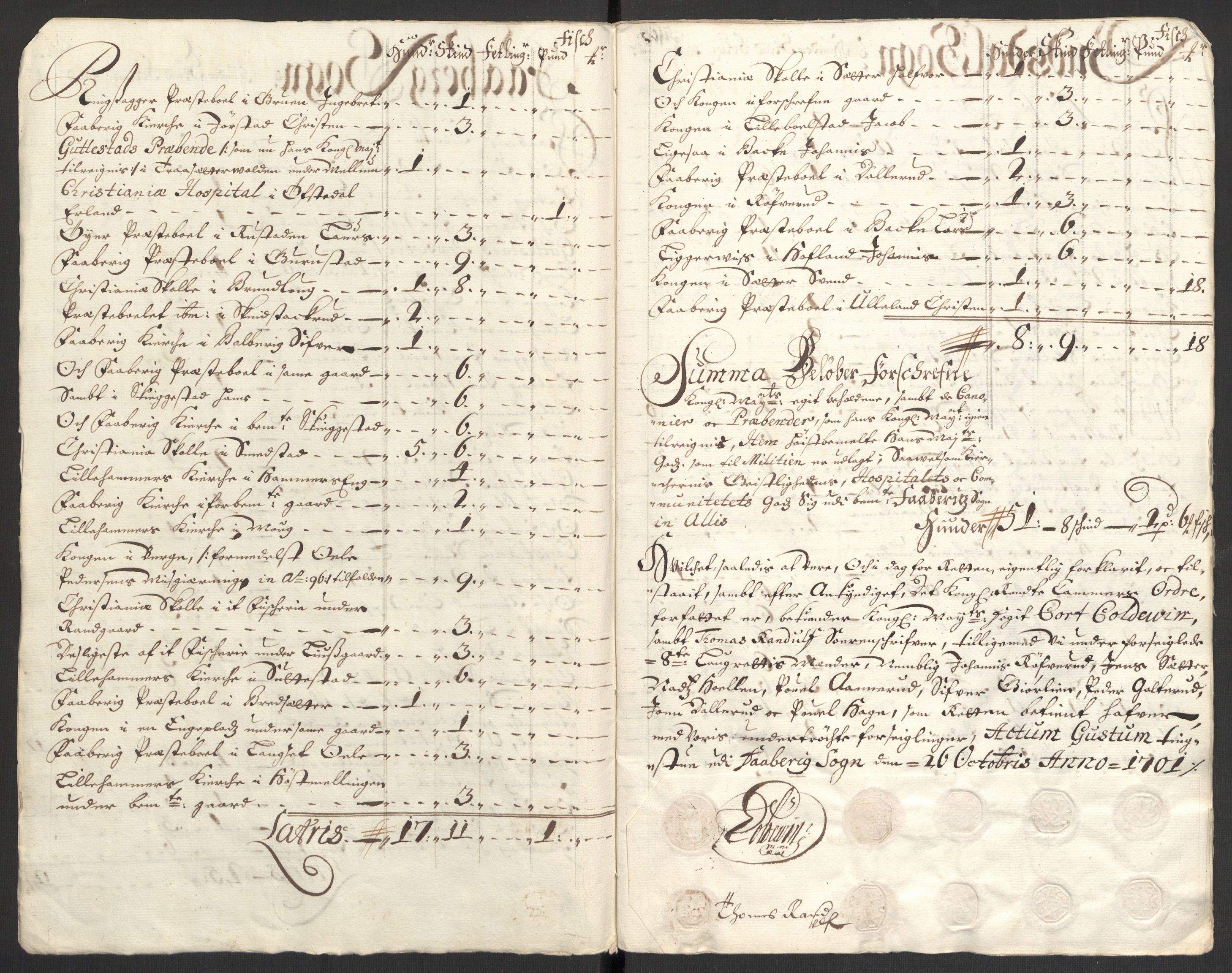 Rentekammeret inntil 1814, Reviderte regnskaper, Fogderegnskap, AV/RA-EA-4092/R17/L1174: Fogderegnskap Gudbrandsdal, 1701, p. 184