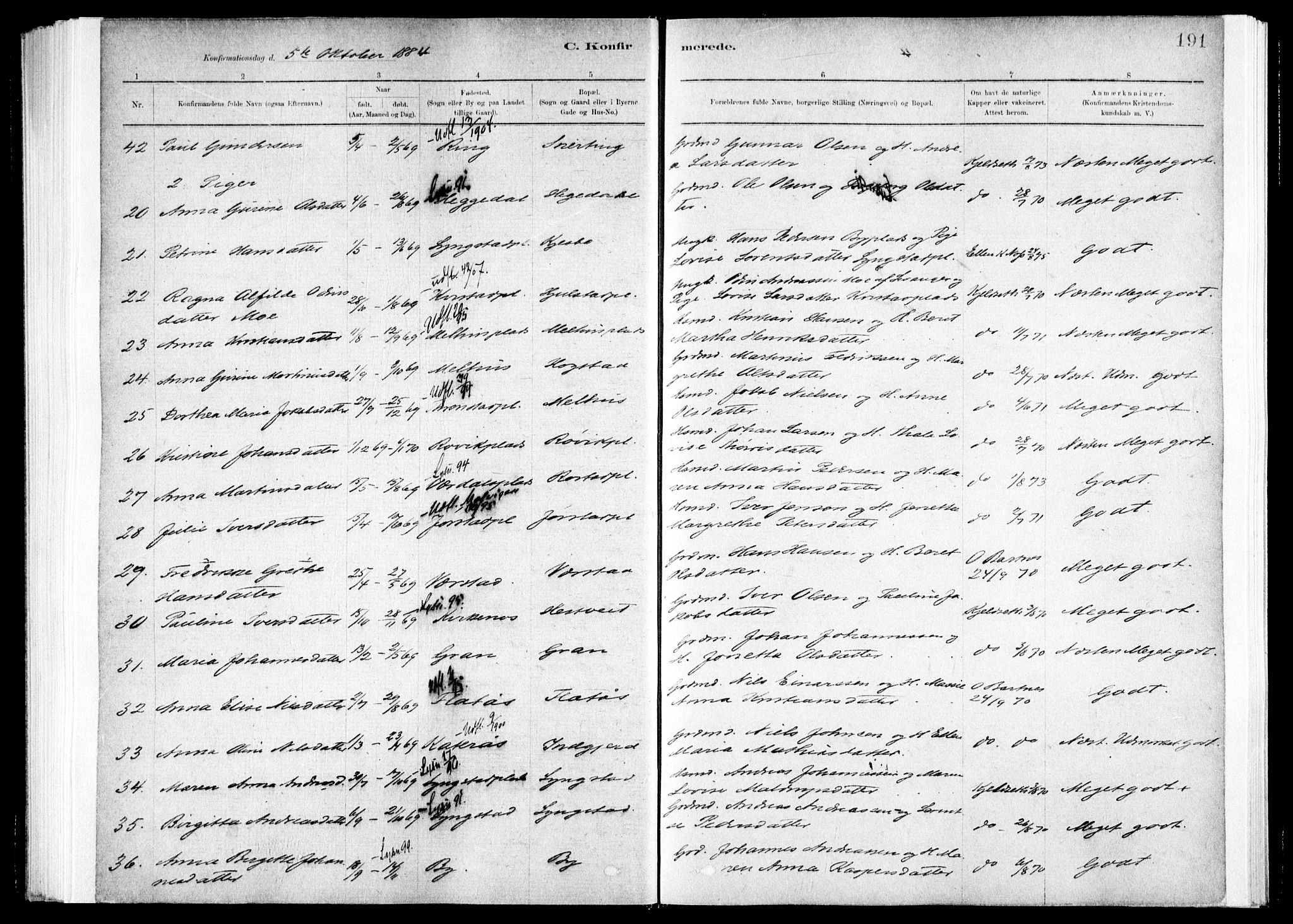 Ministerialprotokoller, klokkerbøker og fødselsregistre - Nord-Trøndelag, SAT/A-1458/730/L0285: Parish register (official) no. 730A10, 1879-1914, p. 191