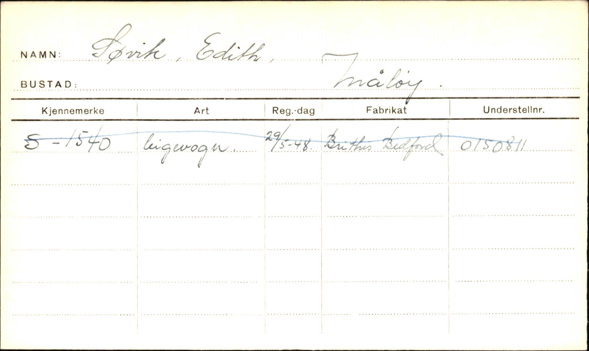 Statens vegvesen, Sogn og Fjordane vegkontor, AV/SAB-A-5301/4/F/L0002: Eigarregister Fjordane til 1.6.1961, 1930-1961, p. 105