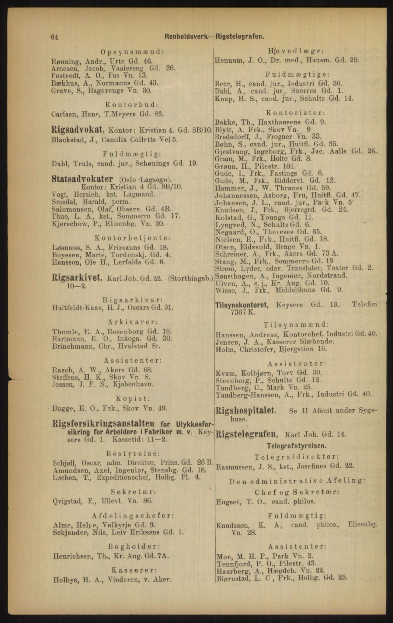 Kristiania/Oslo adressebok, PUBL/-, 1902, p. 64
