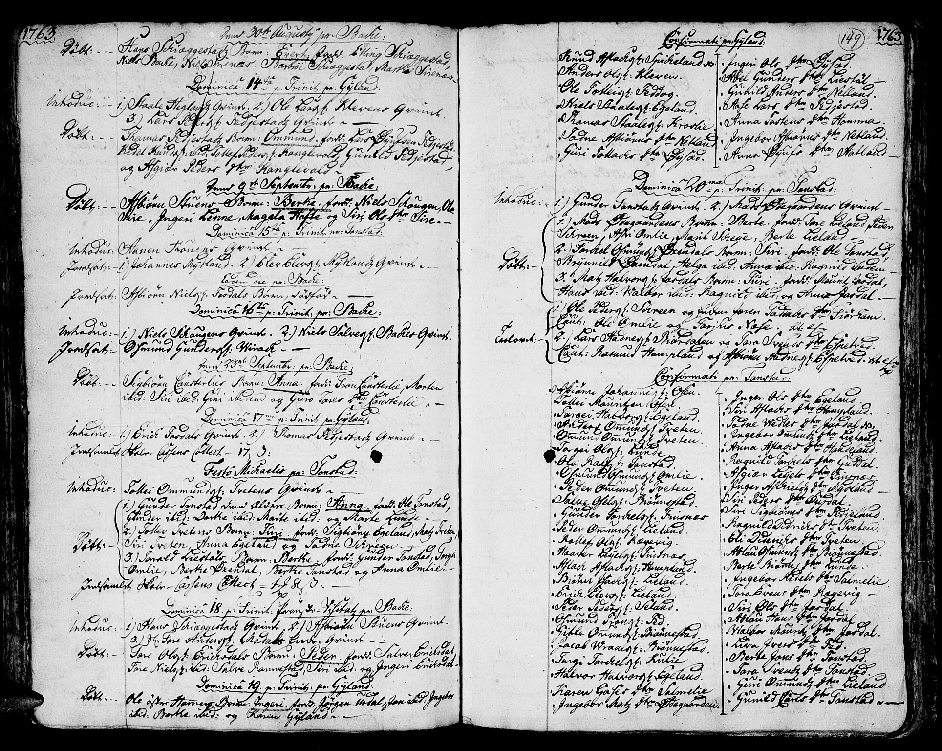 Bakke sokneprestkontor, SAK/1111-0002/F/Fa/Faa/L0001: Parish register (official) no. A 1, 1741-1780, p. 149