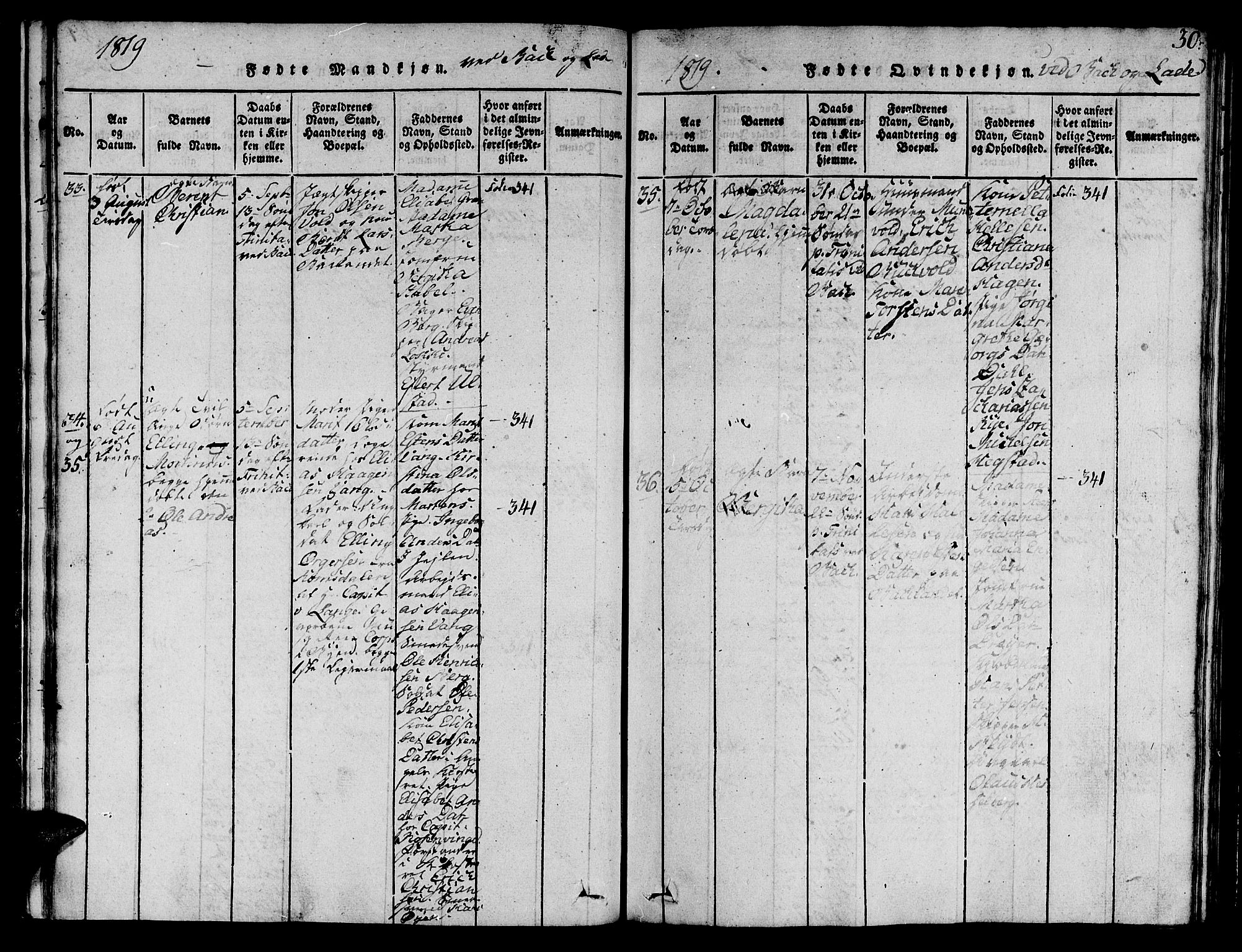 Ministerialprotokoller, klokkerbøker og fødselsregistre - Sør-Trøndelag, AV/SAT-A-1456/606/L0307: Parish register (copy) no. 606C03, 1817-1824, p. 30