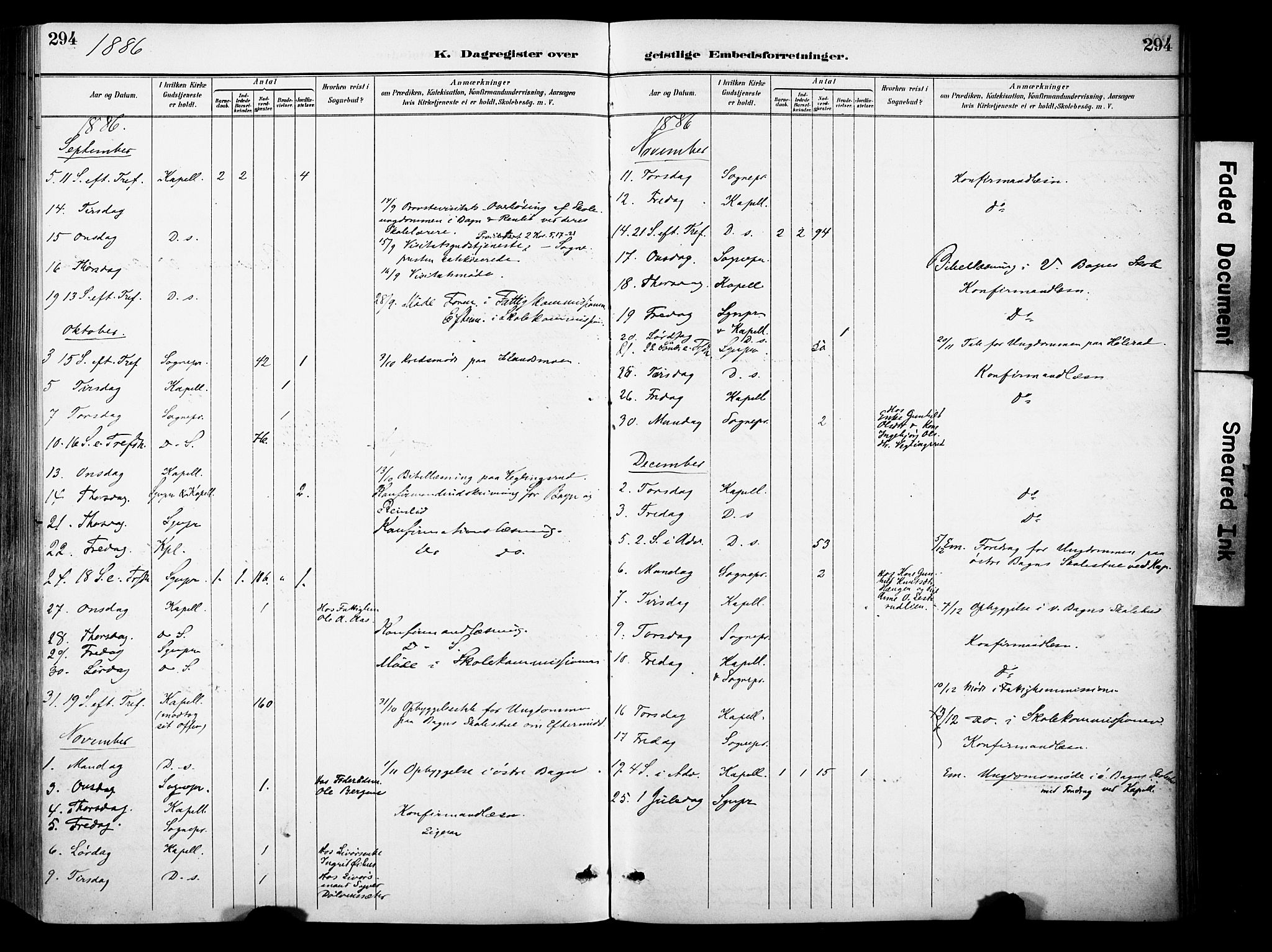 Sør-Aurdal prestekontor, AV/SAH-PREST-128/H/Ha/Haa/L0009: Parish register (official) no. 9, 1886-1906, p. 294