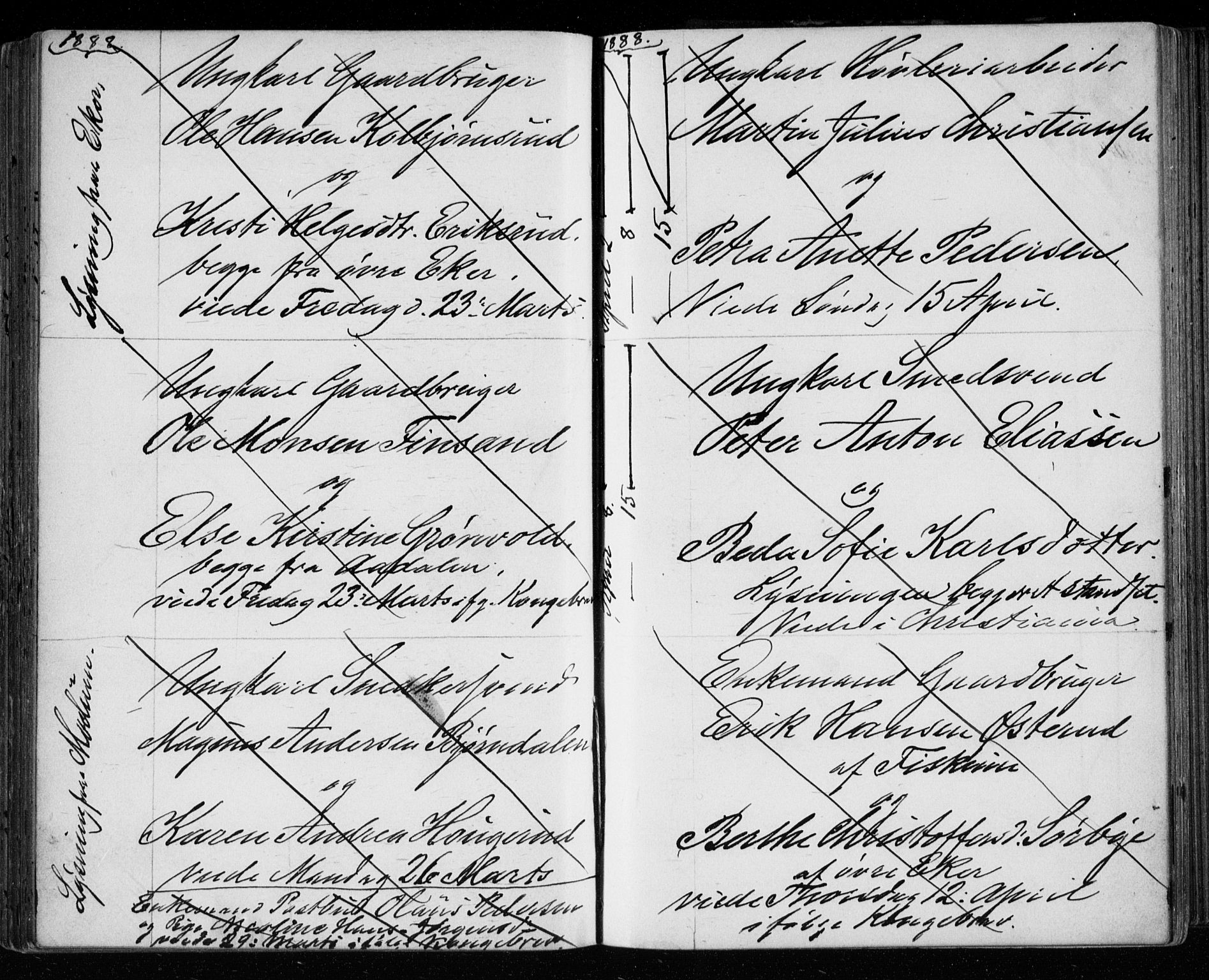 Bragernes kirkebøker, AV/SAKO-A-6/H/Ha/L0006: Banns register no. 6, 1873-1896