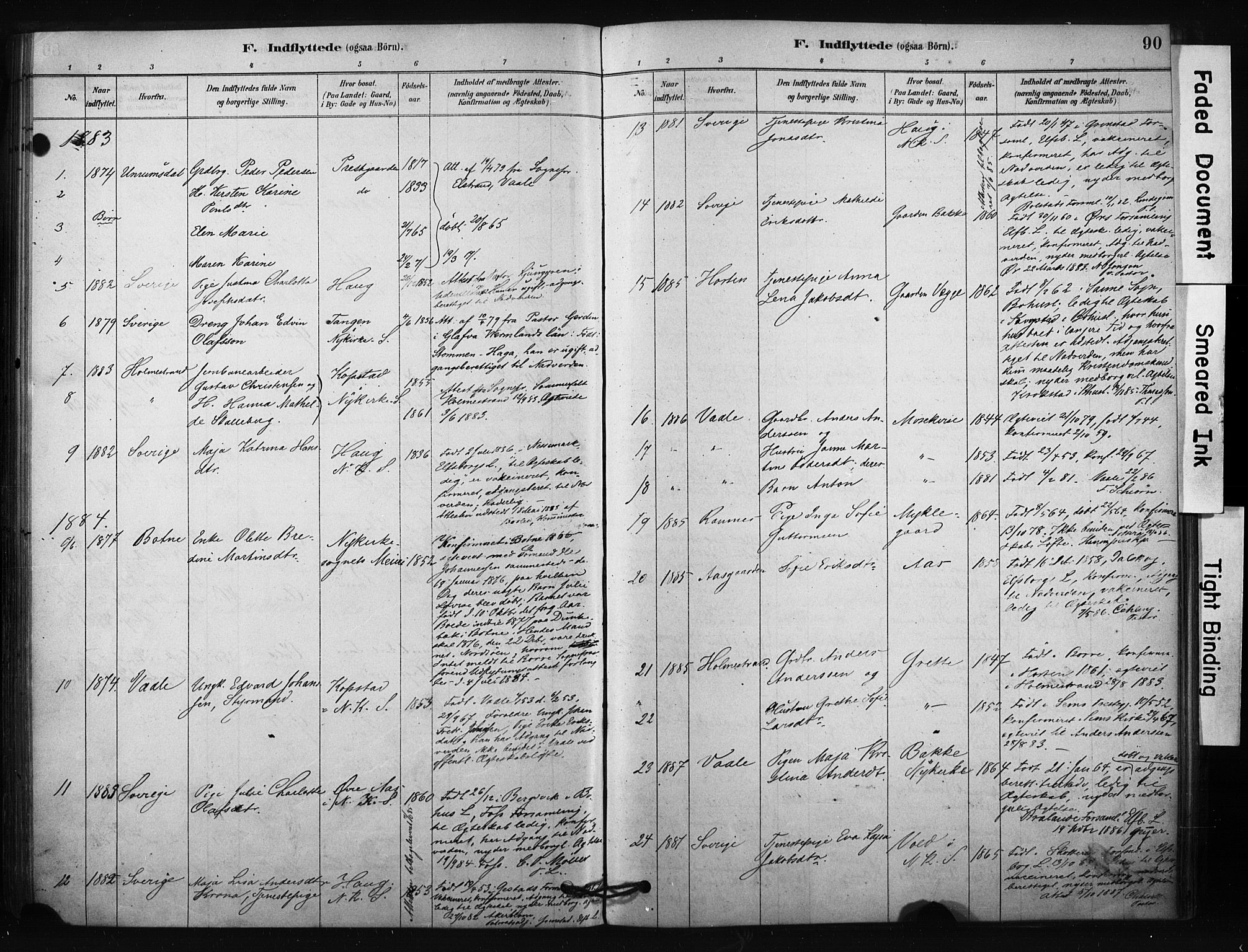 Borre kirkebøker, SAKO/A-338/F/Fc/L0001: Parish register (official) no. III 1, 1878-1896, p. 90
