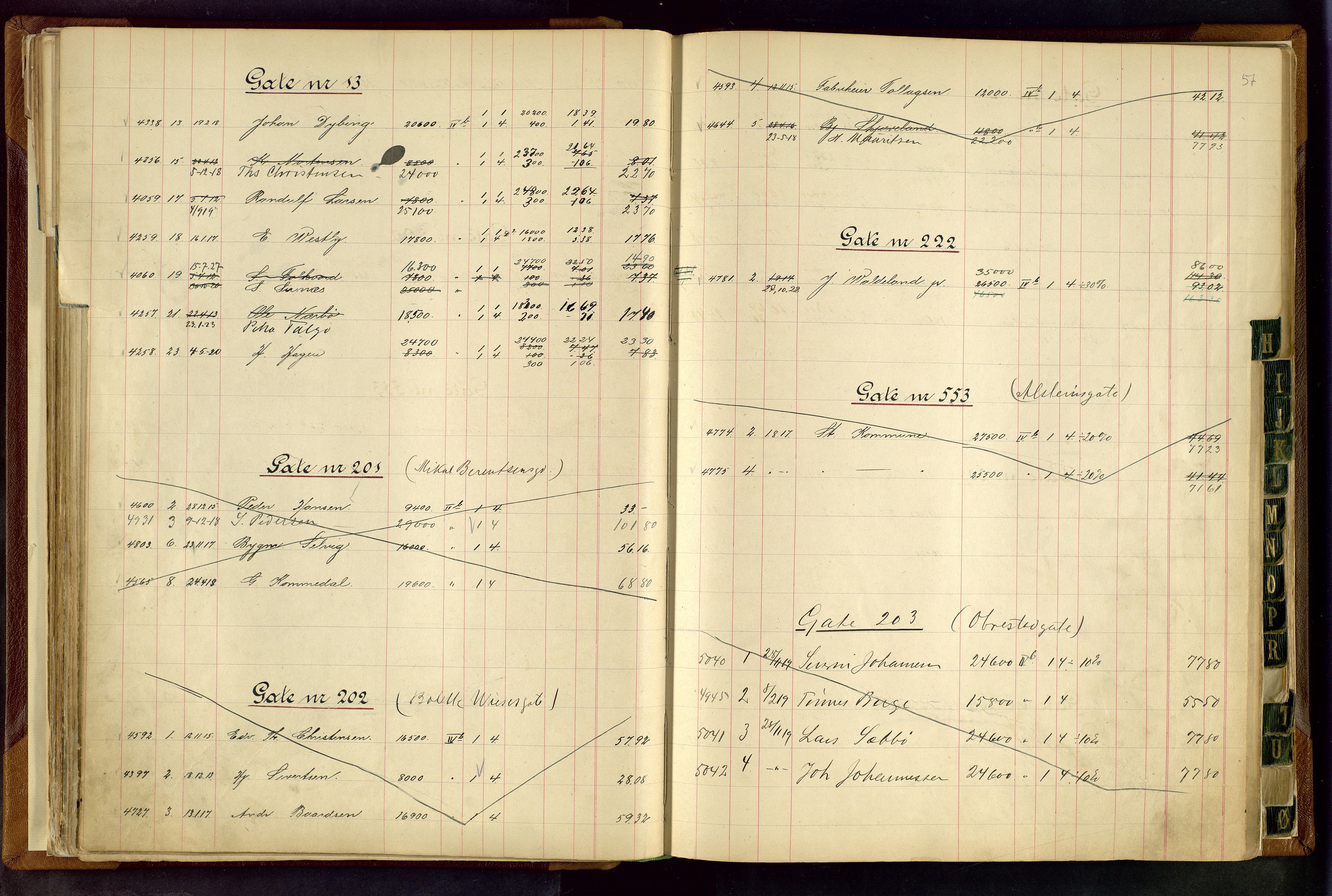 Norges Brannkasse Stavanger, AV/SAST-A-102143/F/Fc/L0003: Brannkontingentprotokoll, 1910-1924, p. 56b-57a