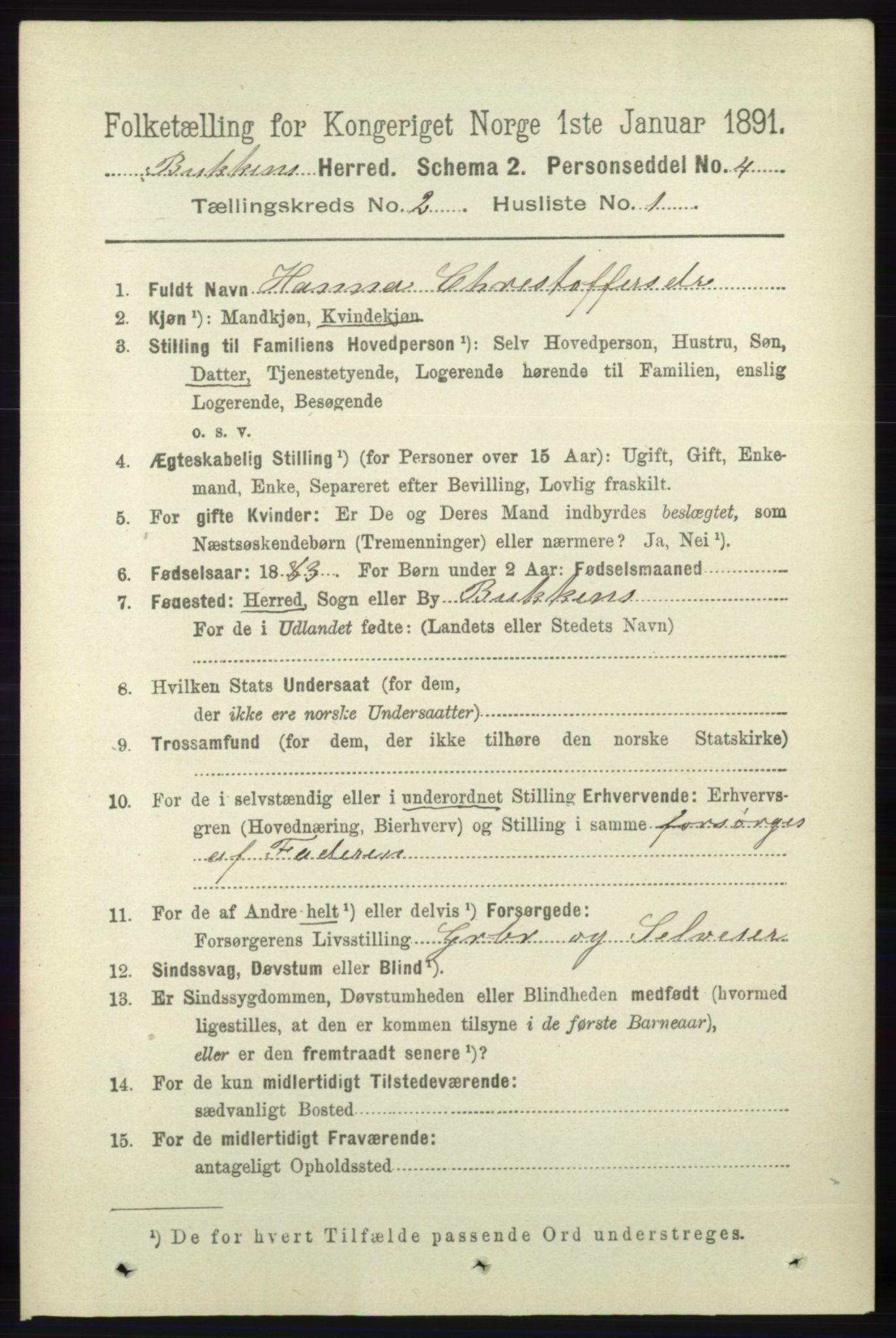 RA, 1891 census for 1145 Bokn, 1891, p. 349