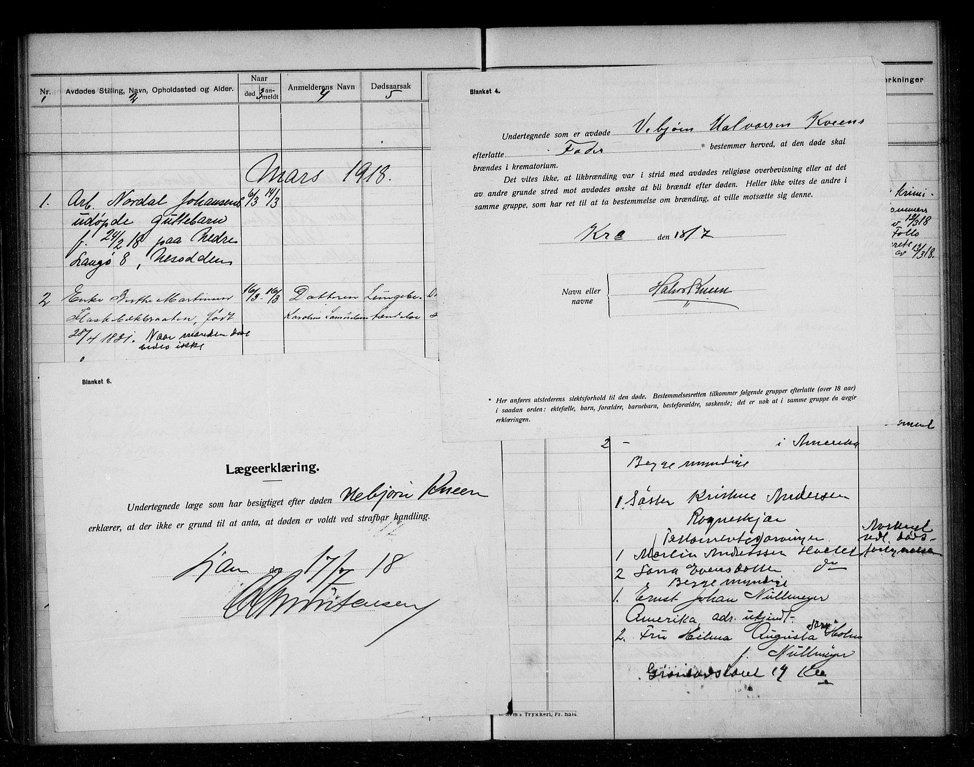 Nesodden lensmannskontor, SAO/A-10279/H/Ha/Haa/L0002: Dødsfallprotokoll, 1910-1927