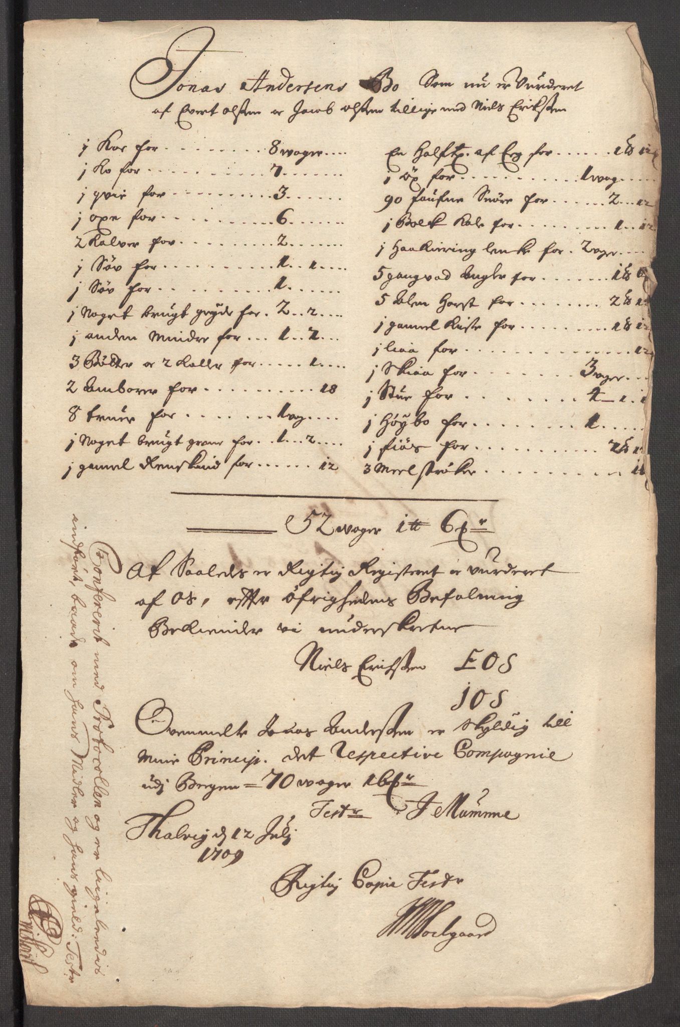 Rentekammeret inntil 1814, Reviderte regnskaper, Fogderegnskap, AV/RA-EA-4092/R69/L4855: Fogderegnskap Finnmark/Vardøhus, 1709-1712, p. 151