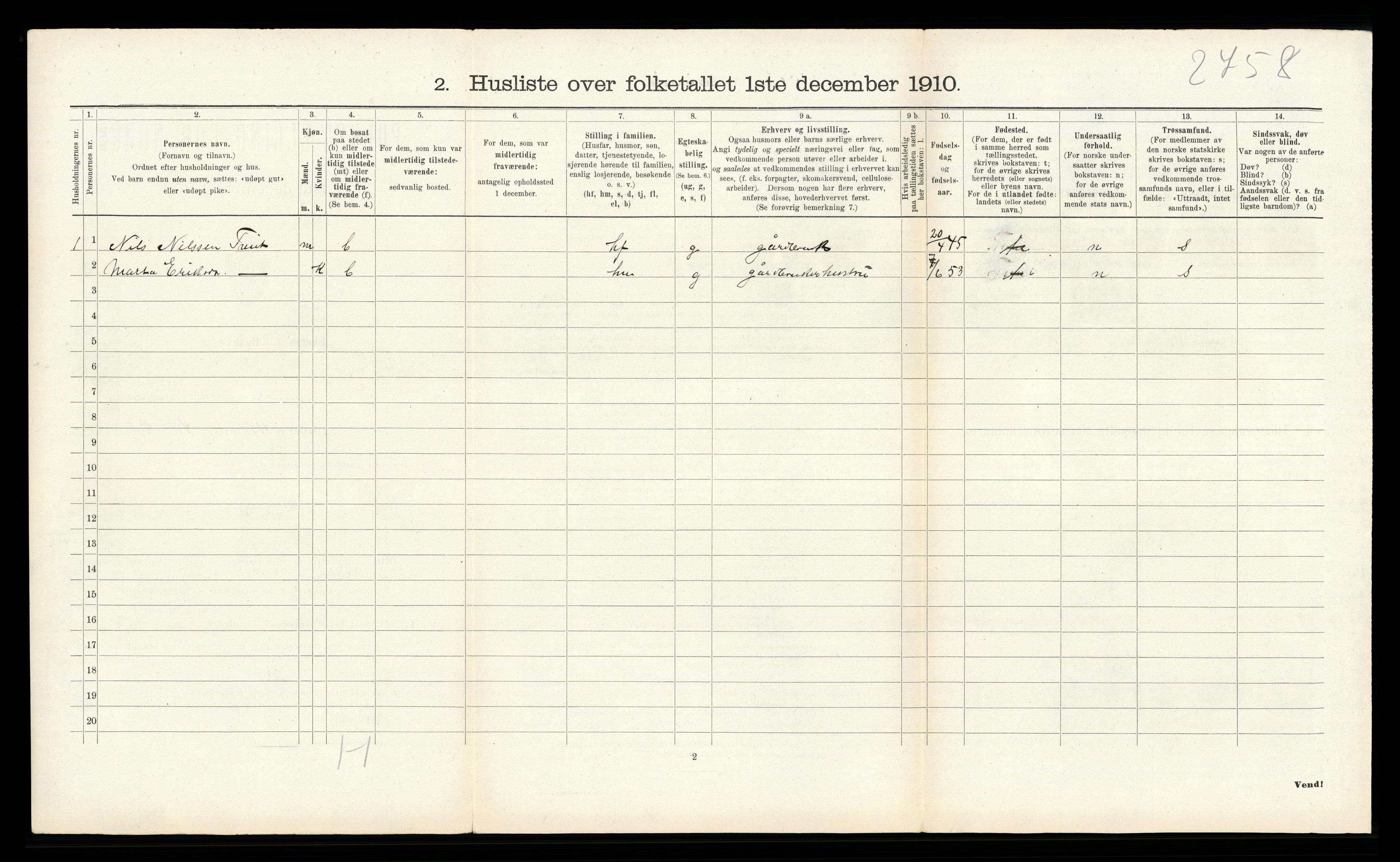 RA, 1910 census for Samnanger, 1910, p. 584