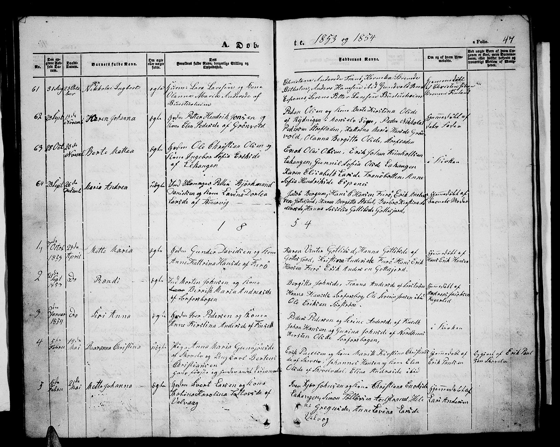 Tranøy sokneprestkontor, SATØ/S-1313/I/Ia/Iab/L0002klokker: Parish register (copy) no. 2, 1847-1860, p. 47