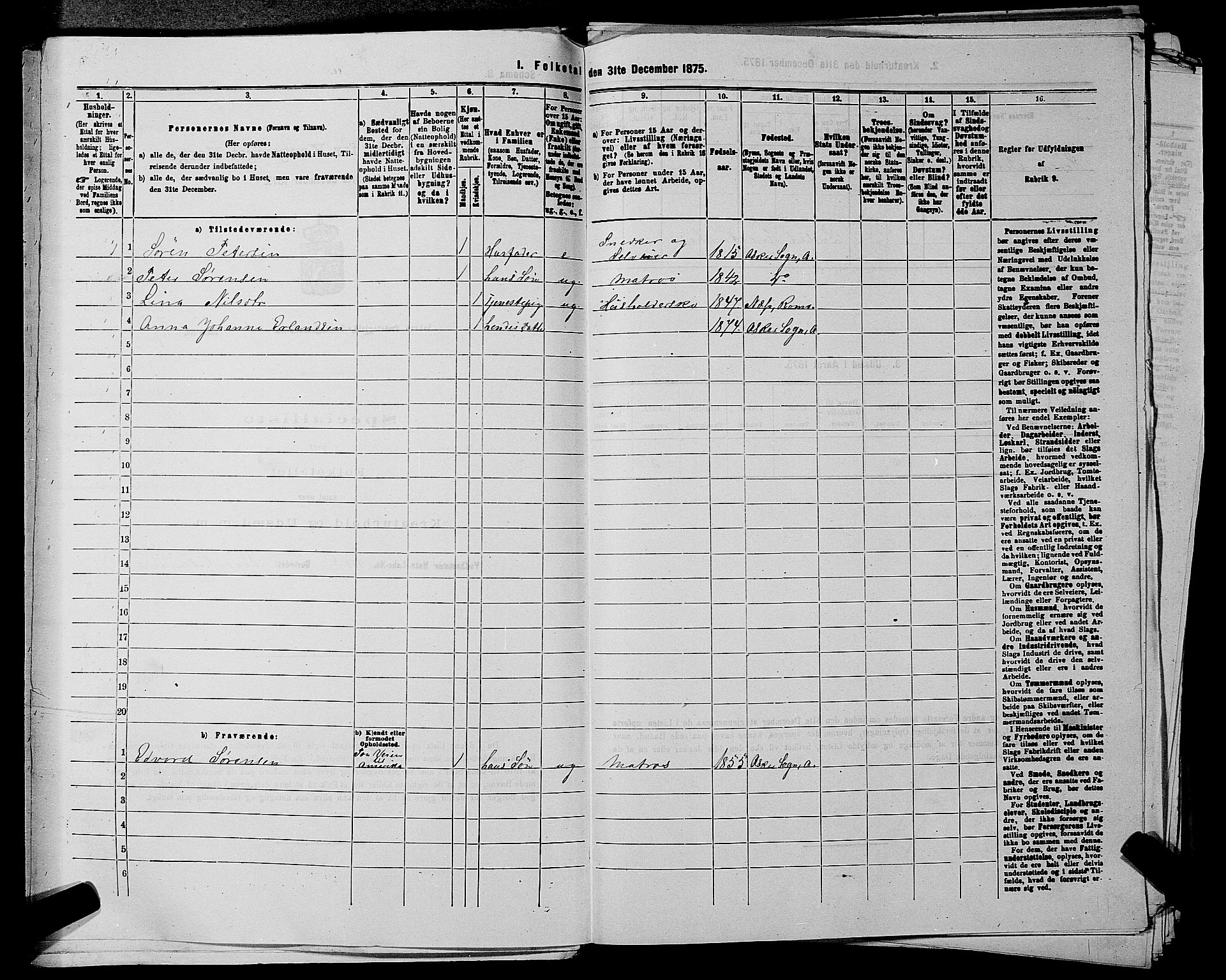 RA, 1875 census for 0220P Asker, 1875, p. 768