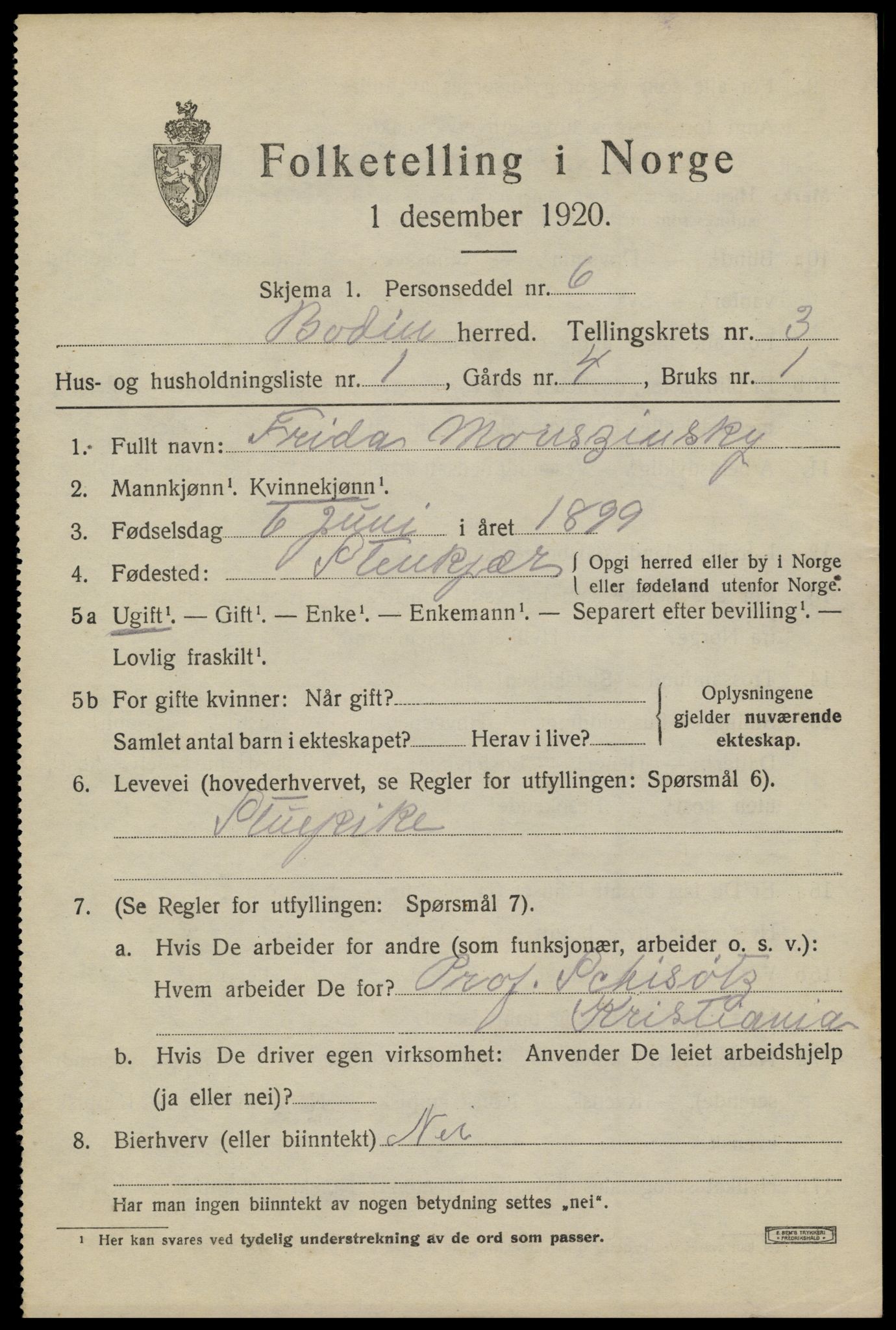 SAT, 1920 census for Bodin, 1920, p. 2114