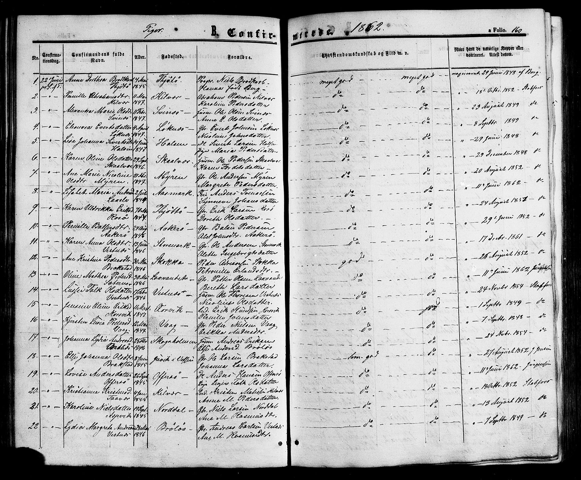 Ministerialprotokoller, klokkerbøker og fødselsregistre - Nordland, SAT/A-1459/817/L0262: Parish register (official) no. 817A03/ 1, 1862-1877, p. 160