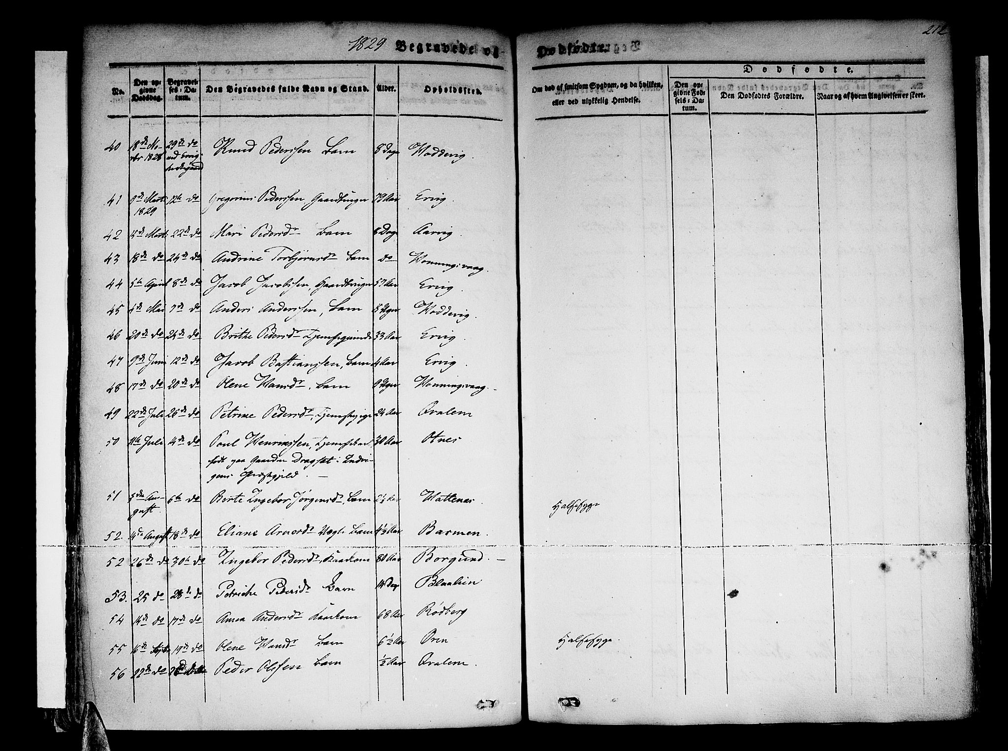 Selje sokneprestembete, SAB/A-99938/H/Ha/Haa/Haaa: Parish register (official) no. A 9, 1829-1844, p. 212