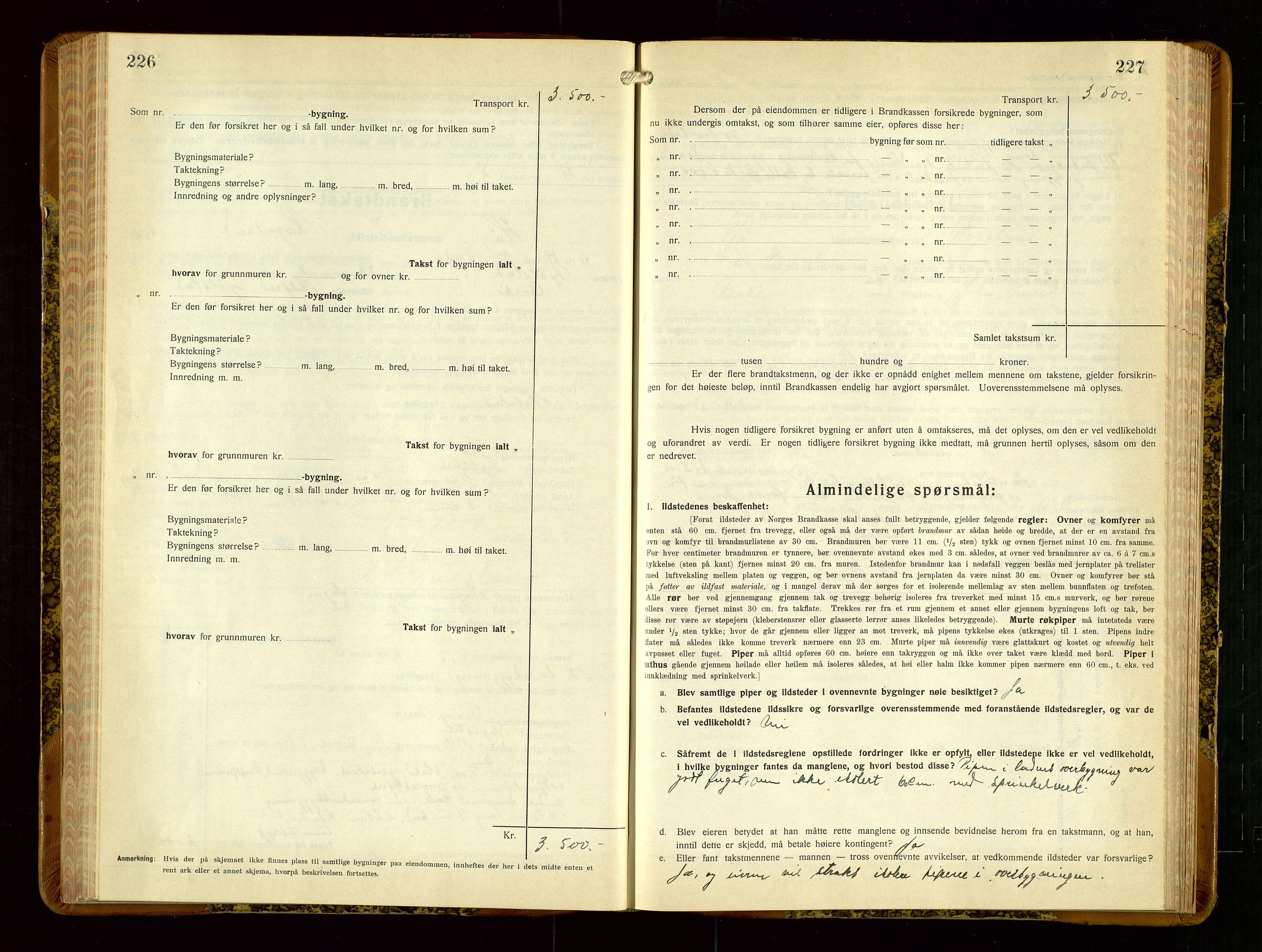 Hå lensmannskontor, AV/SAST-A-100456/Goa/L0006: Takstprotokoll (skjema), 1932-1938, p. 226-227