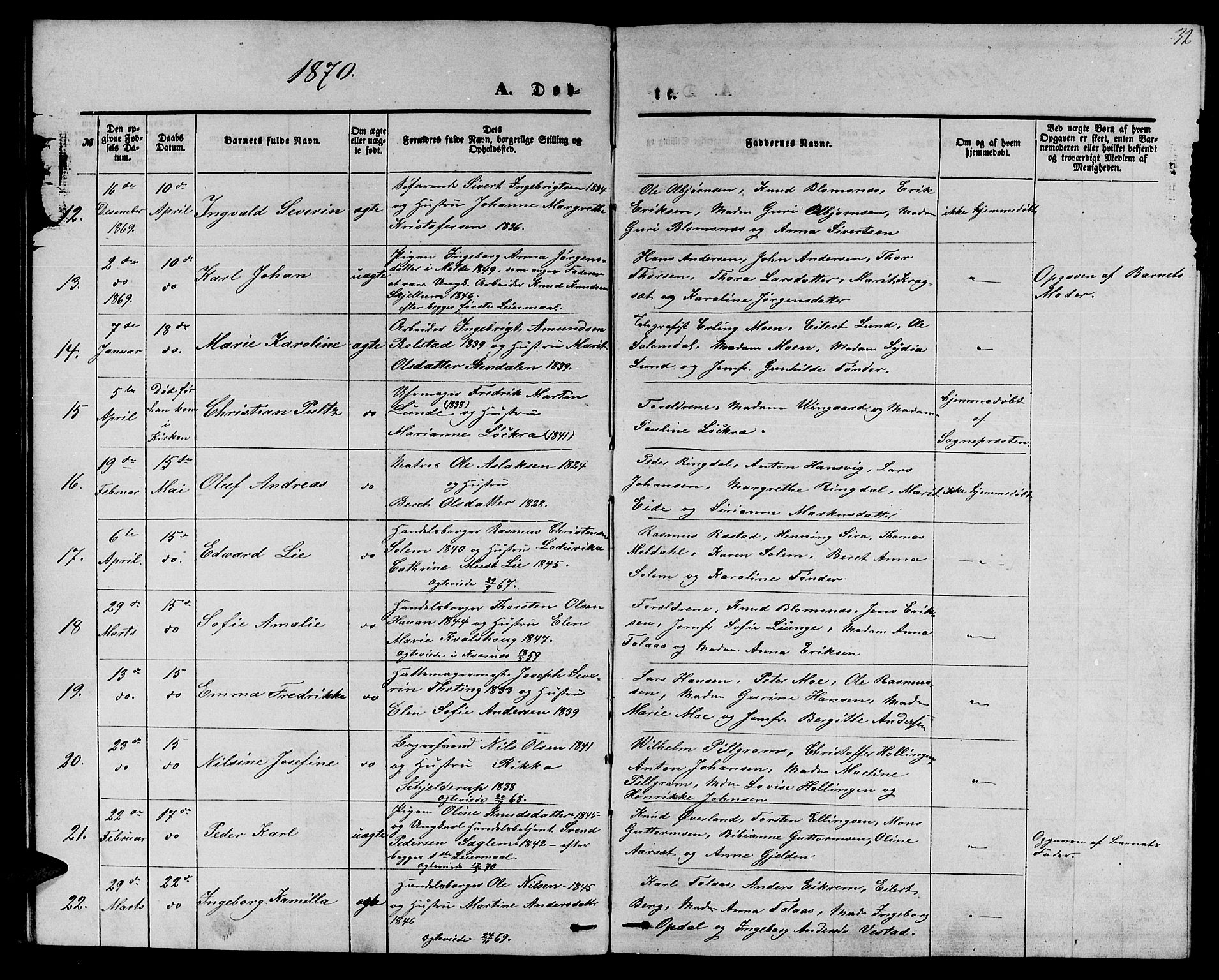 Ministerialprotokoller, klokkerbøker og fødselsregistre - Møre og Romsdal, AV/SAT-A-1454/558/L0701: Parish register (copy) no. 558C02, 1862-1879, p. 32