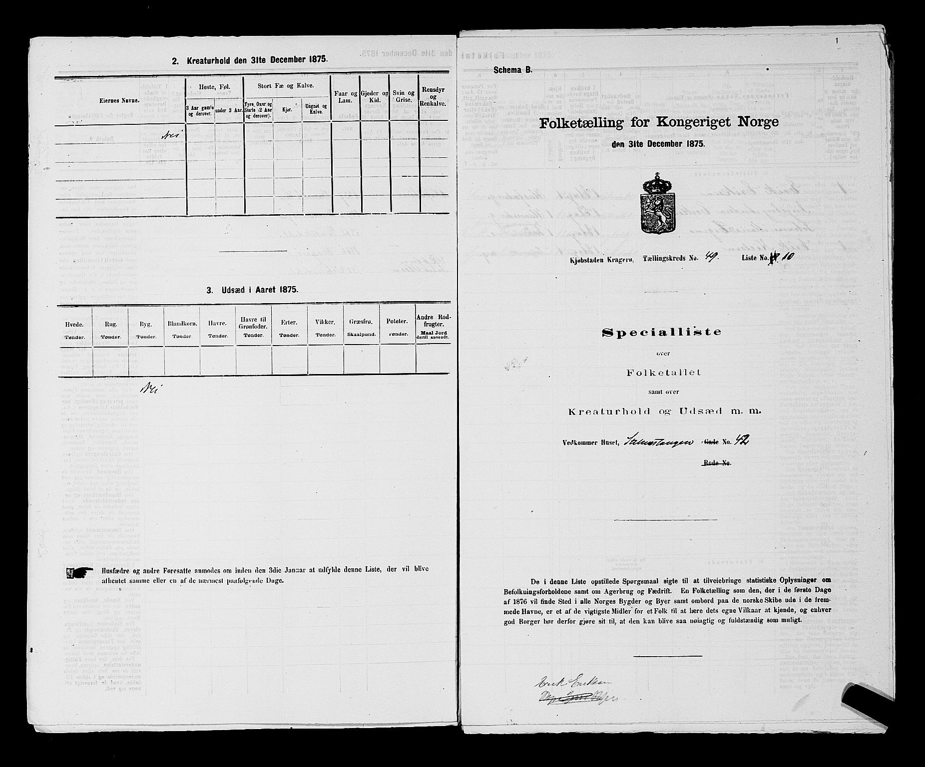 SAKO, 1875 census for 0801P Kragerø, 1875, p. 1098