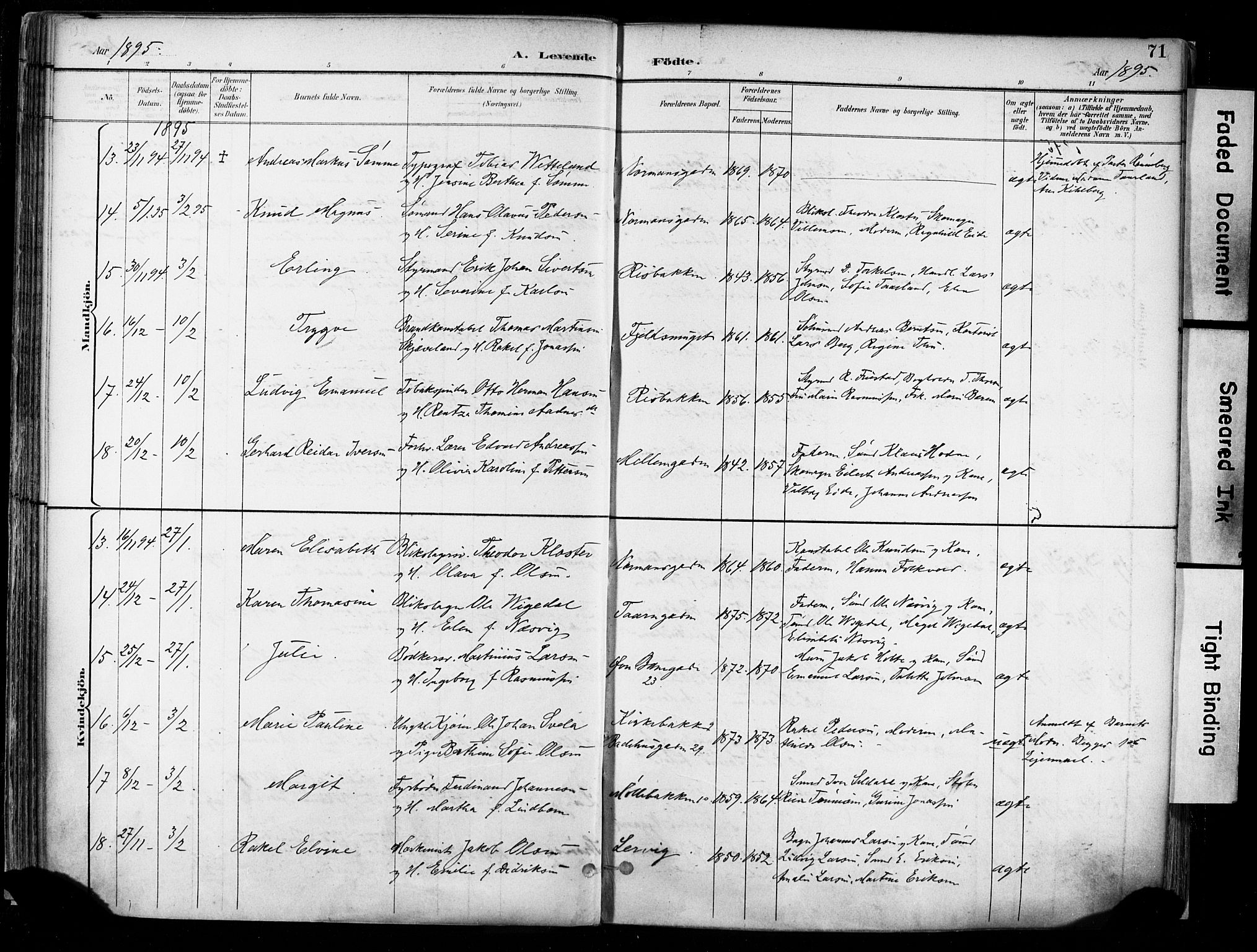 St. Johannes sokneprestkontor, AV/SAST-A-101814/001/30/30BA/L0004: Parish register (official) no. A 4, 1891-1899, p. 71