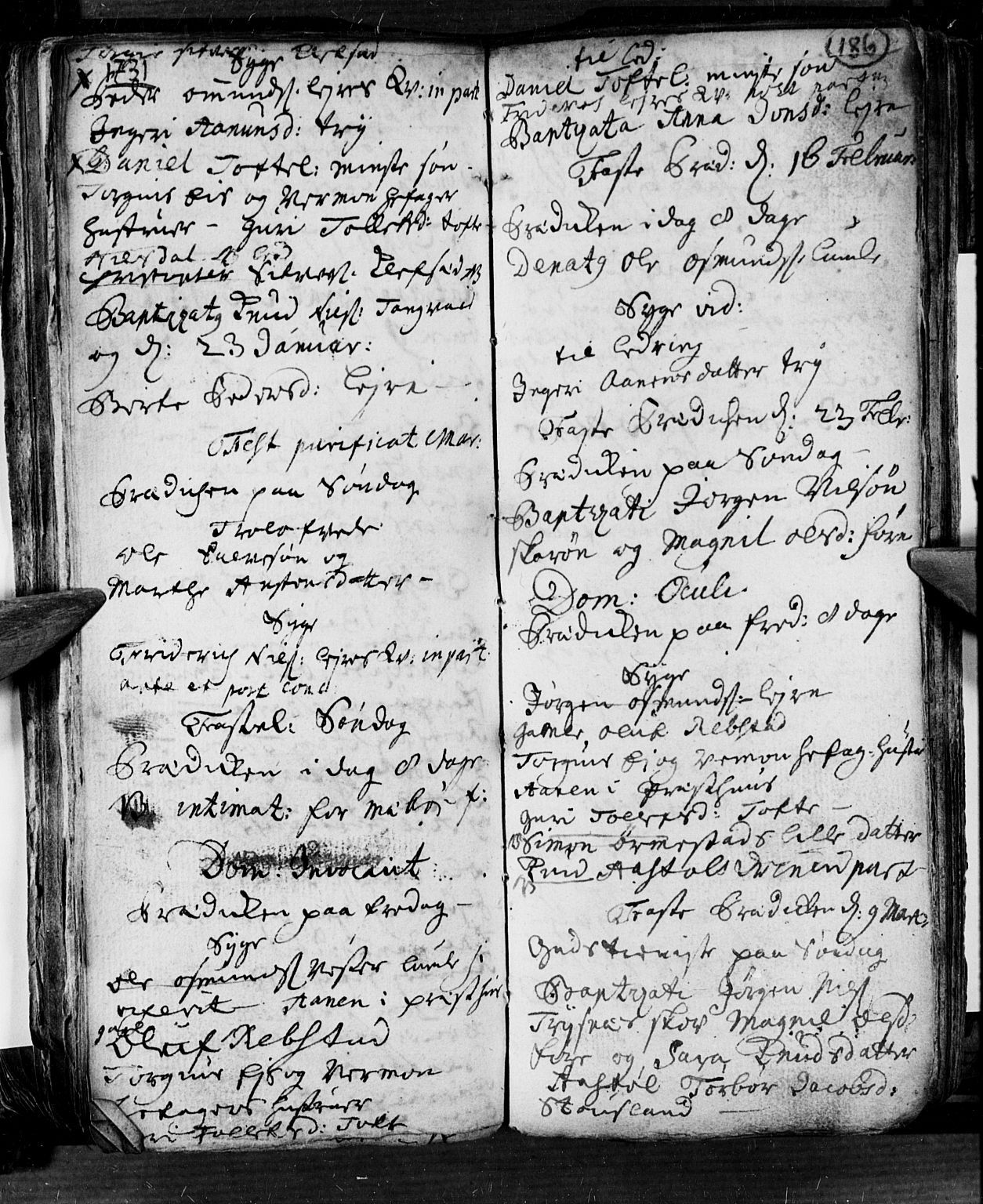 Søgne sokneprestkontor, AV/SAK-1111-0037/F/Fa/Fab/L0001: Parish register (official) no. A 1, 1716-1740, p. 186