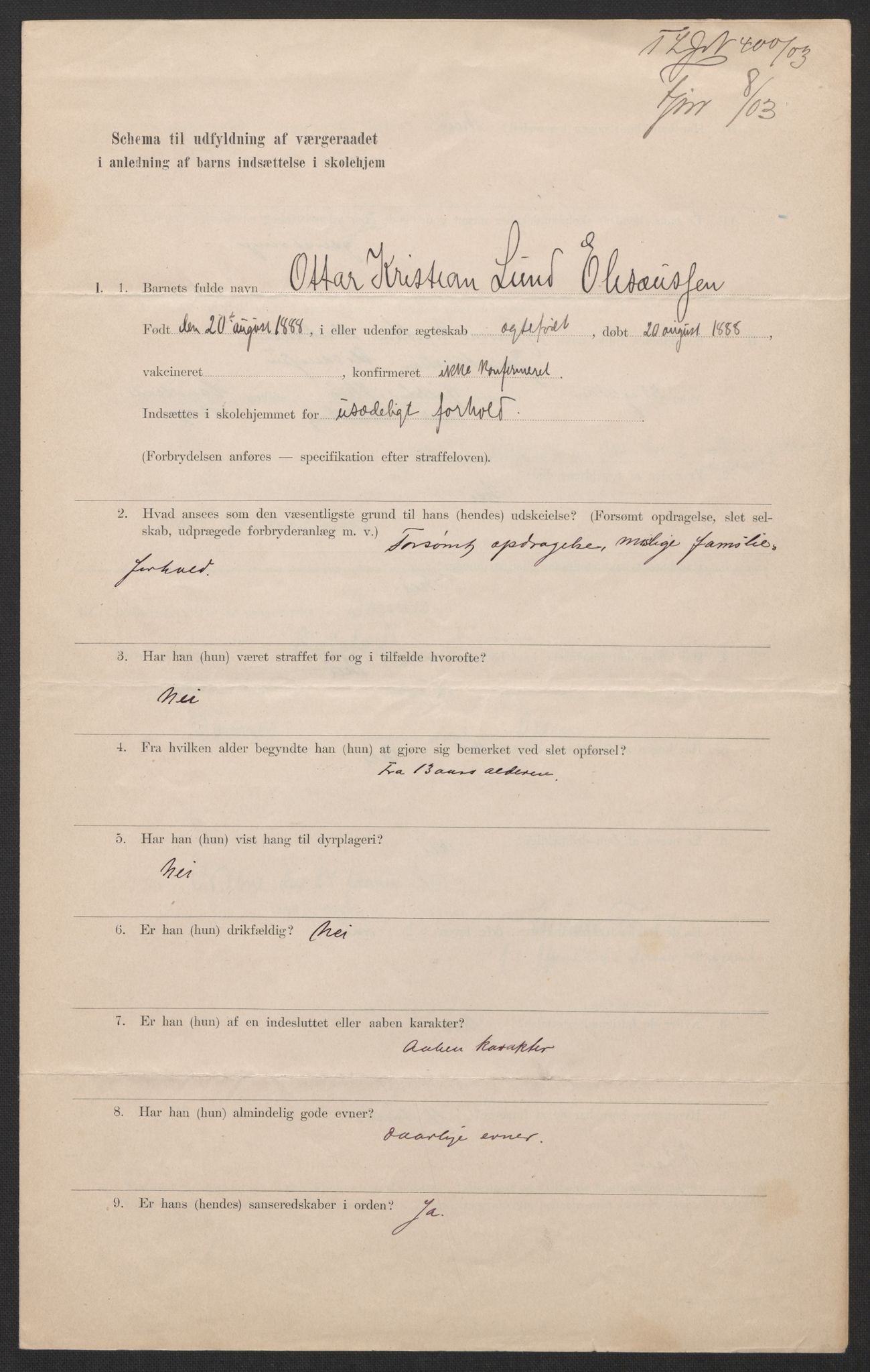 Falstad skolehjem, AV/RA-S-1676/E/Eb/L0005: Elevmapper løpenr. 99-120, 1902-1909, p. 68