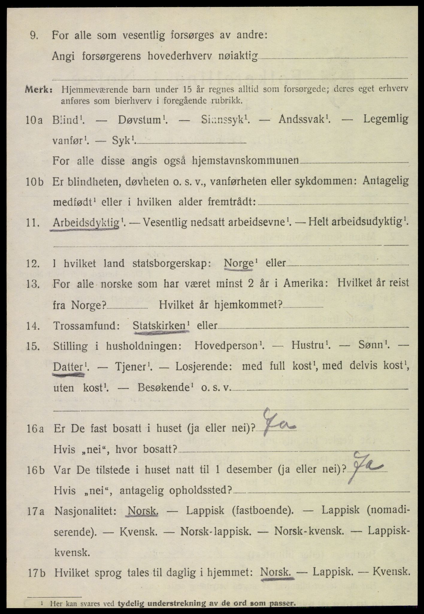 SAT, 1920 census for Lurøy, 1920, p. 1346