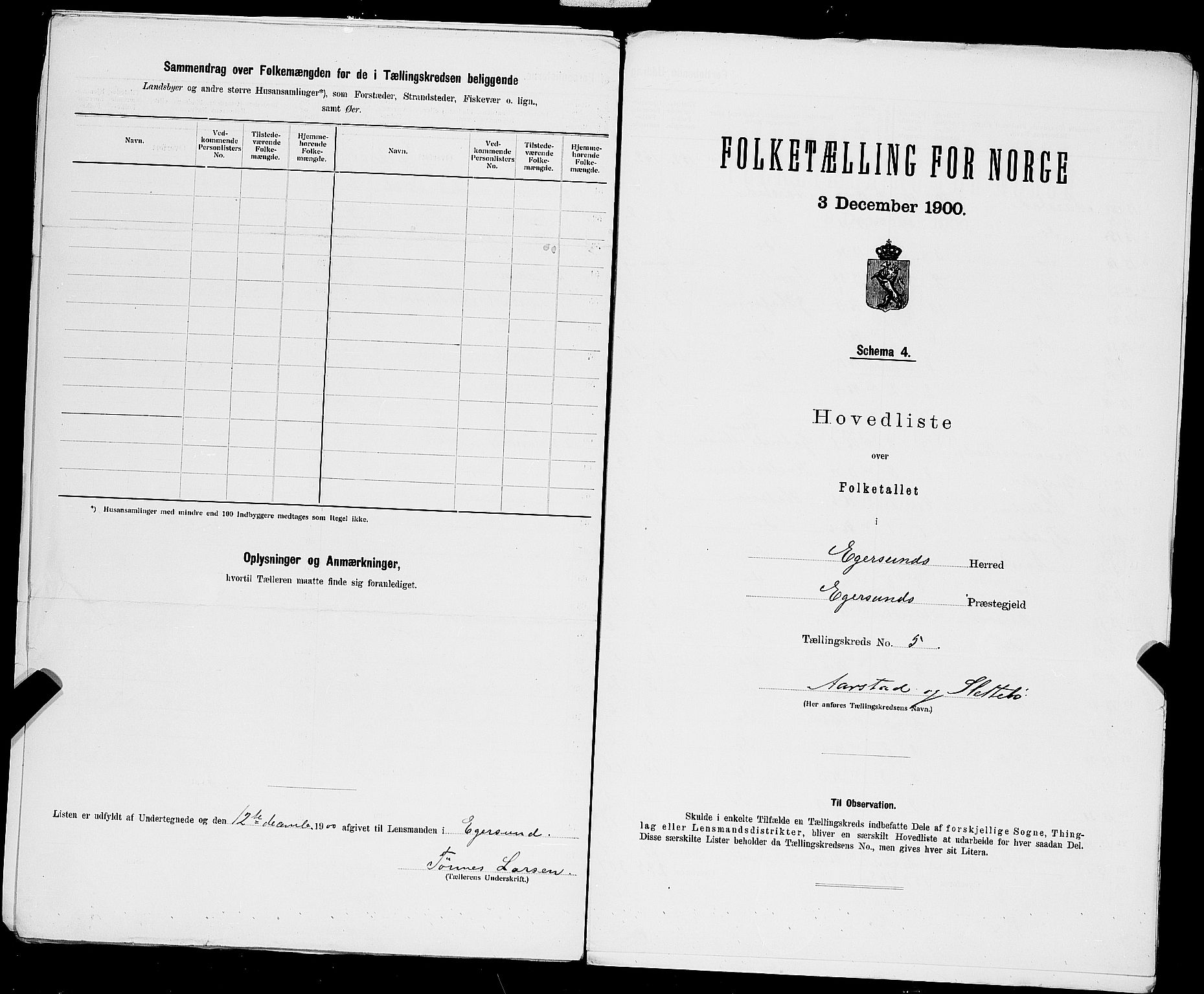 SAST, 1900 census for Eigersund herred, 1900, p. 20