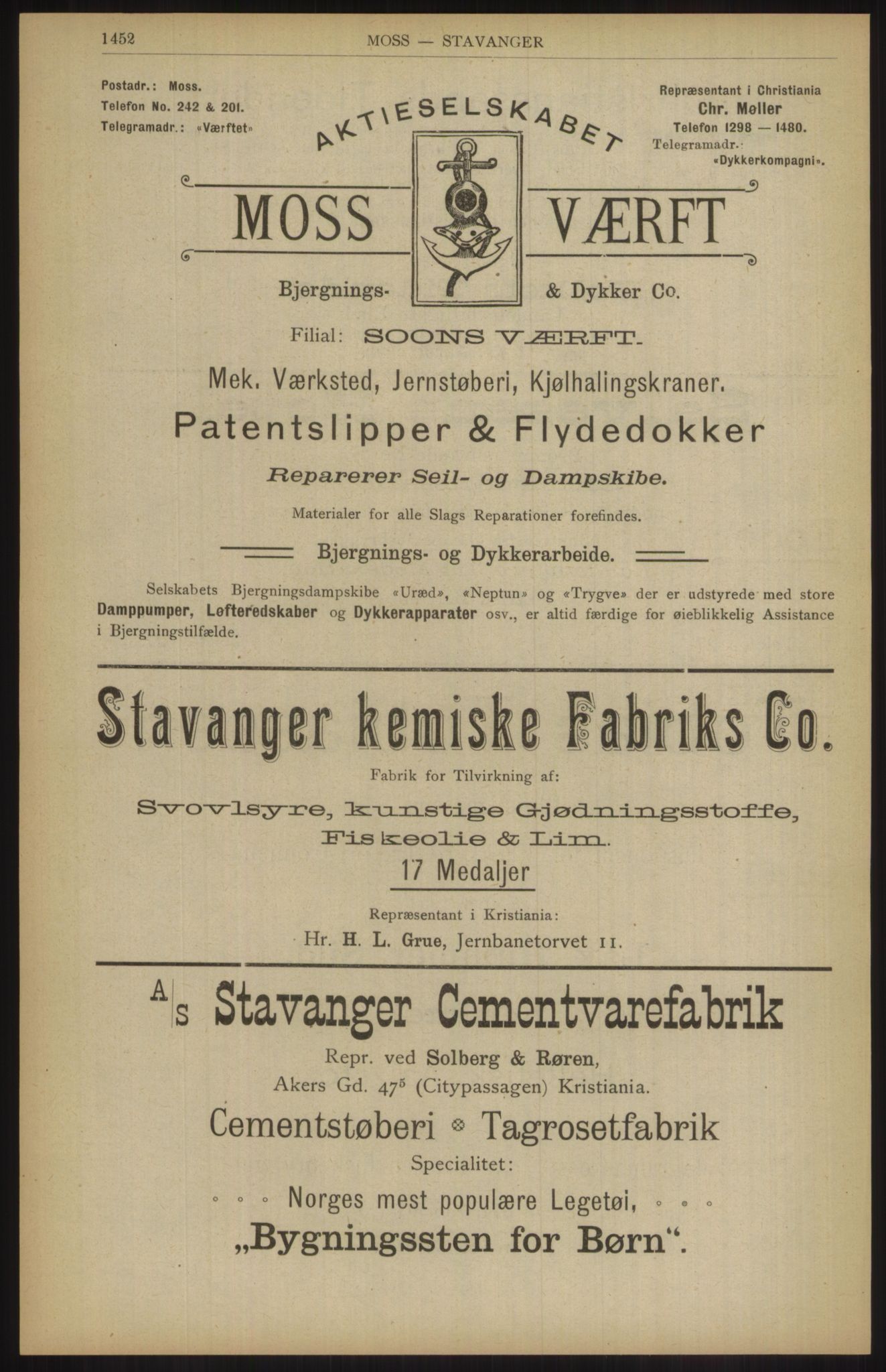 Kristiania/Oslo adressebok, PUBL/-, 1904, p. 1452