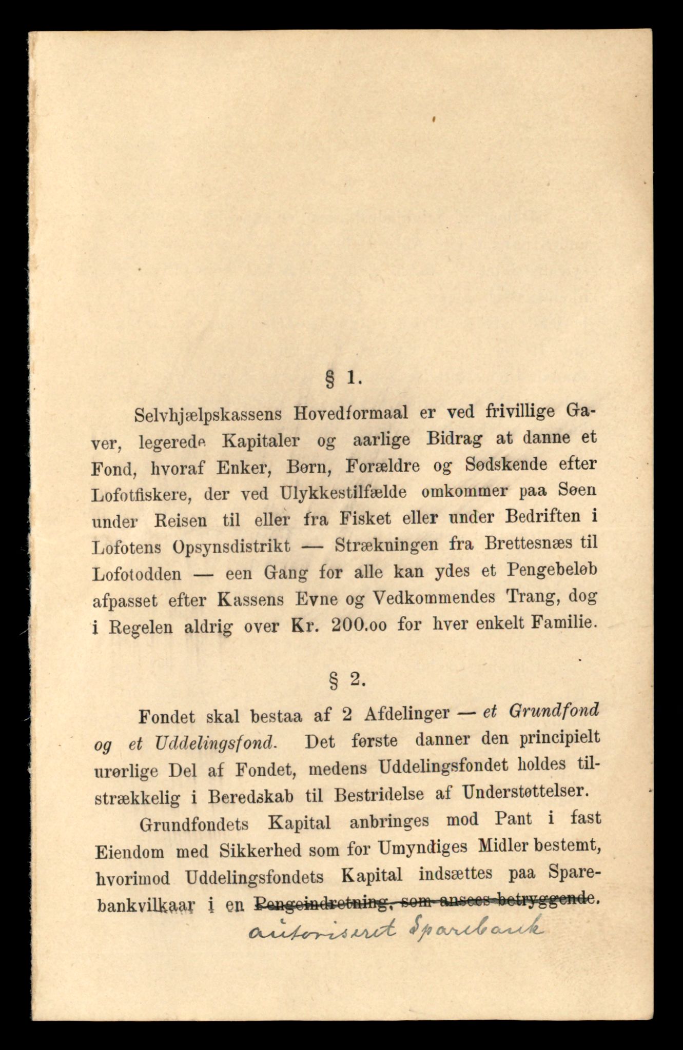 Oppsynssjefen ved Lofotfisket, SAT/A-6224/D/L0178: Lofotfiskernes Selvhjelpskasse, 1880-1906, p. 1821