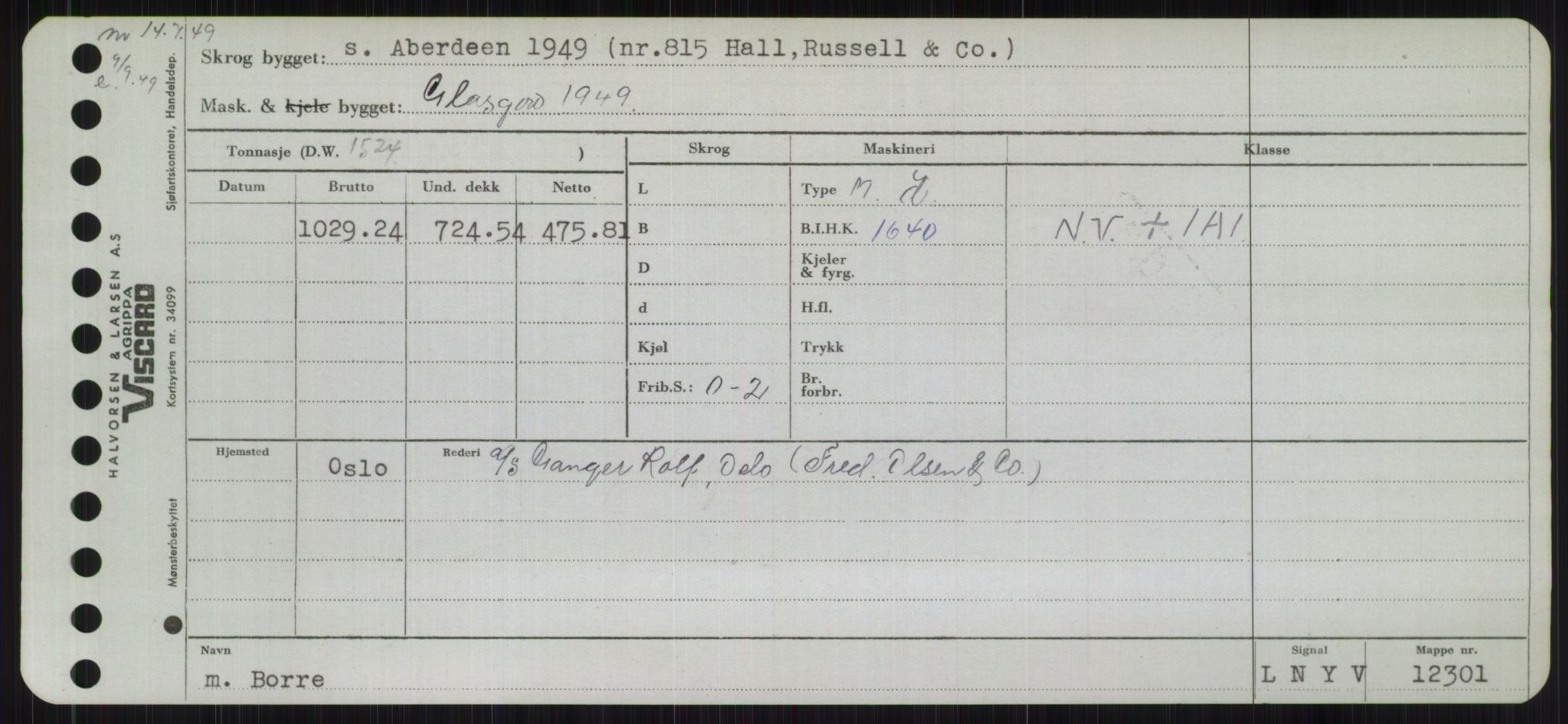 Sjøfartsdirektoratet med forløpere, Skipsmålingen, RA/S-1627/H/Hb/L0001: Fartøy, A-D, p. 331