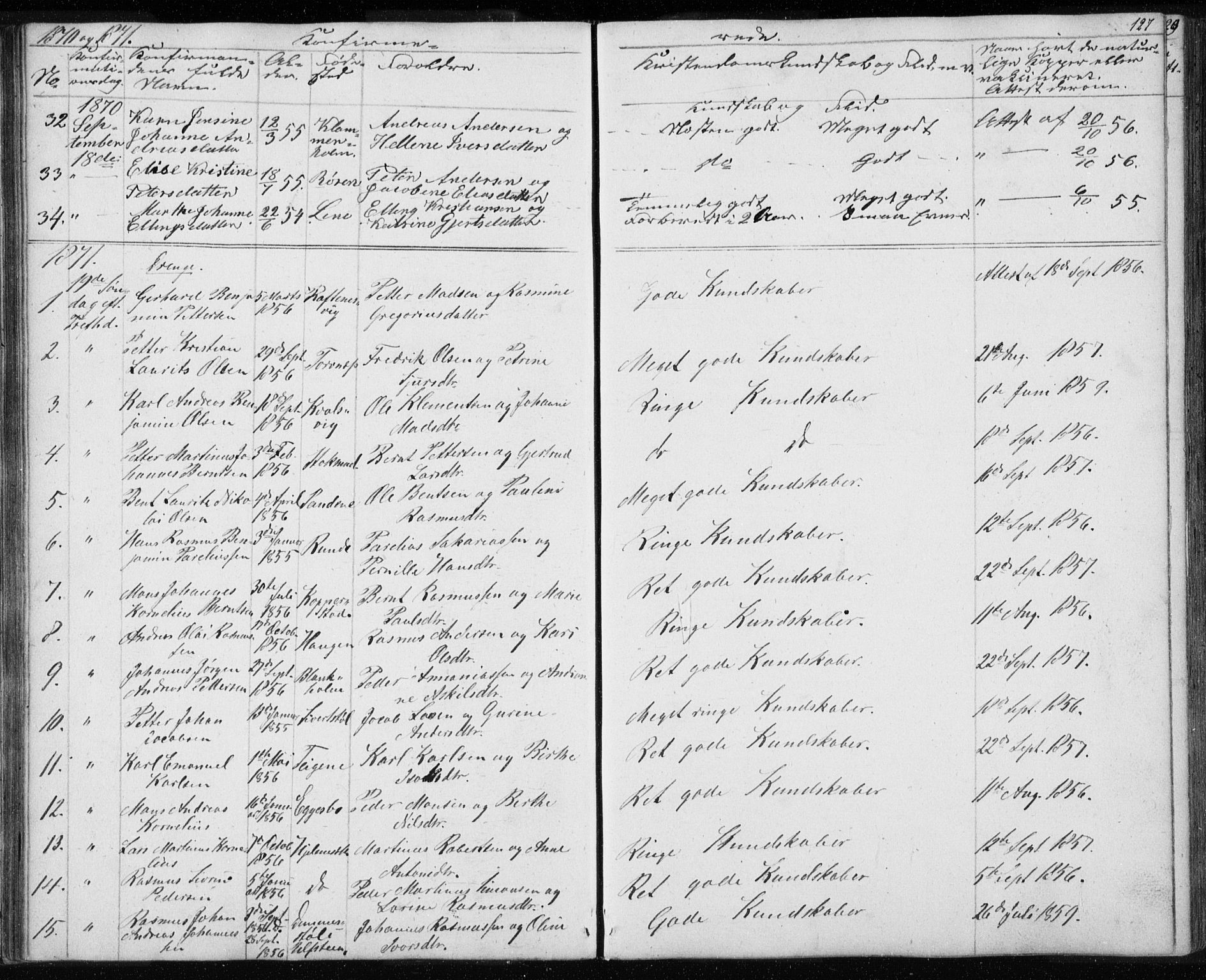 Ministerialprotokoller, klokkerbøker og fødselsregistre - Møre og Romsdal, AV/SAT-A-1454/507/L0079: Parish register (copy) no. 507C02, 1854-1877, p. 127