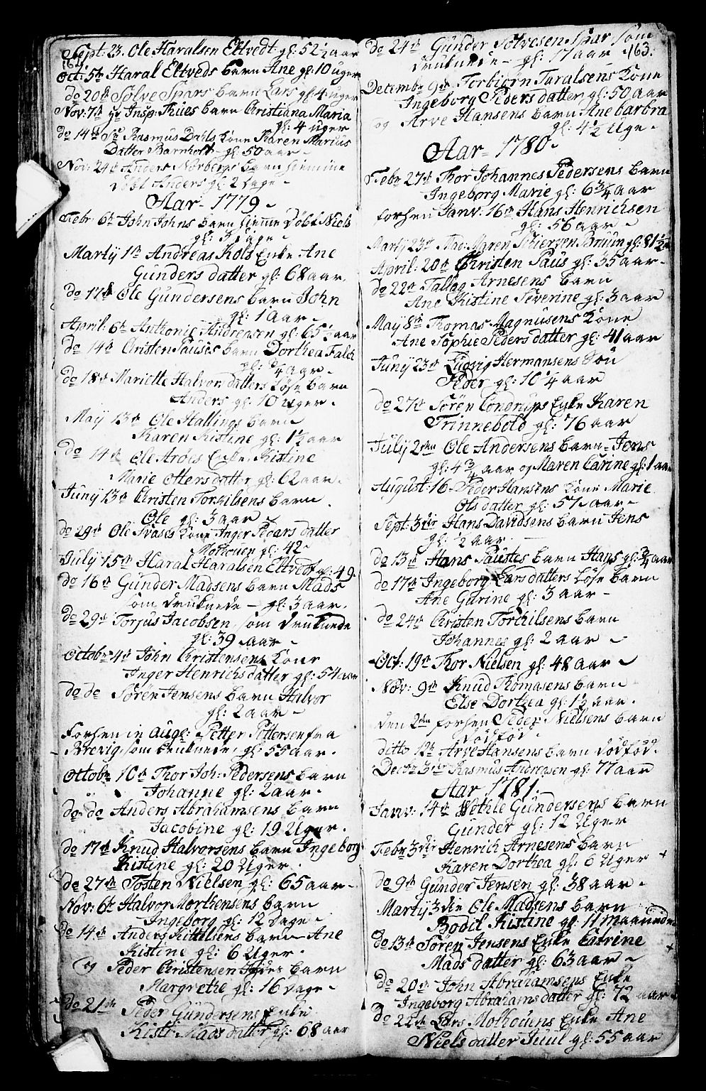 Porsgrunn kirkebøker , SAKO/A-104/G/Ga/L0001: Parish register (copy) no. I 1, 1766-1790, p. 162-163